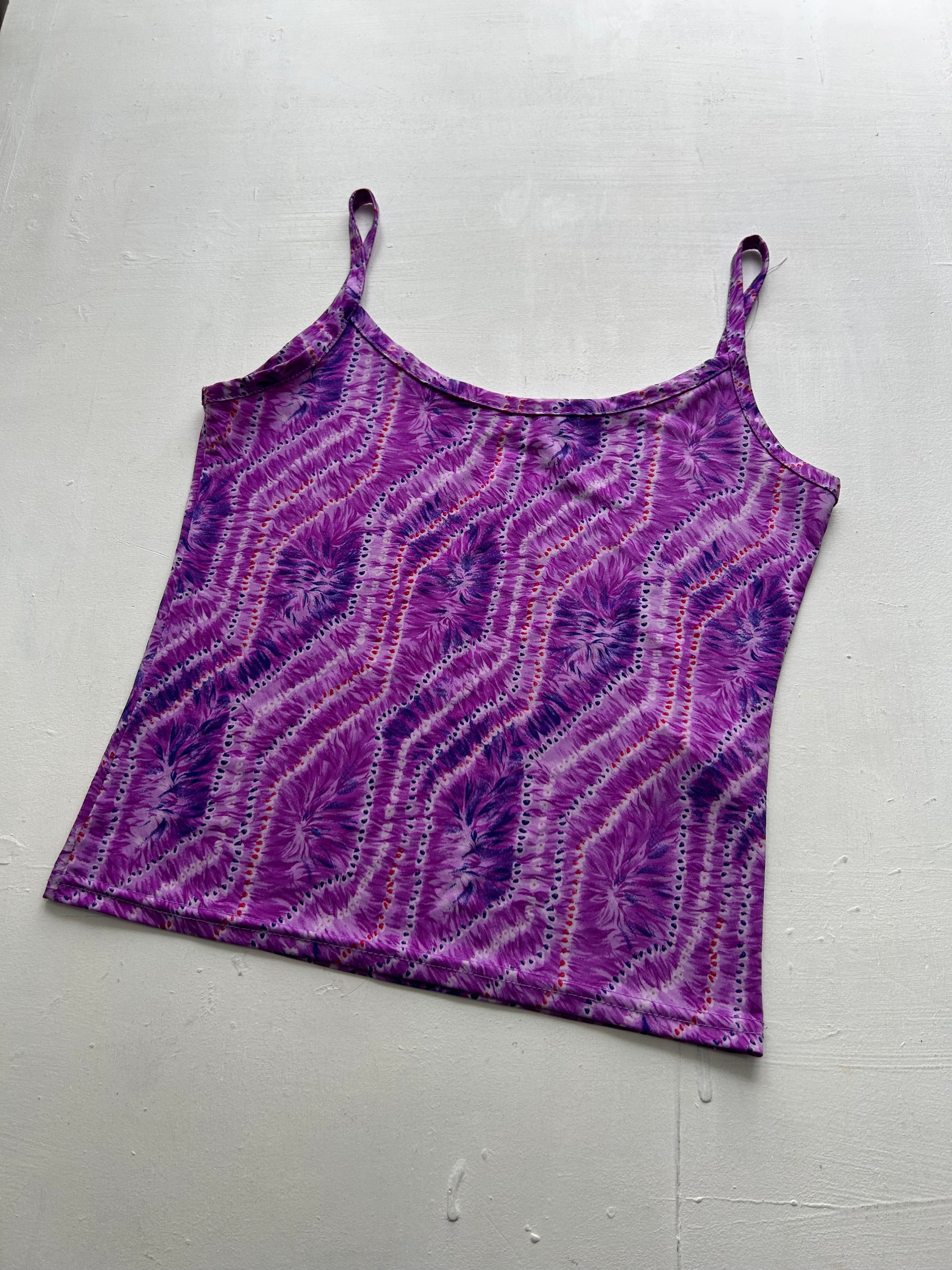 Purple graphic print cami top 90s y2k vintage (S/M)