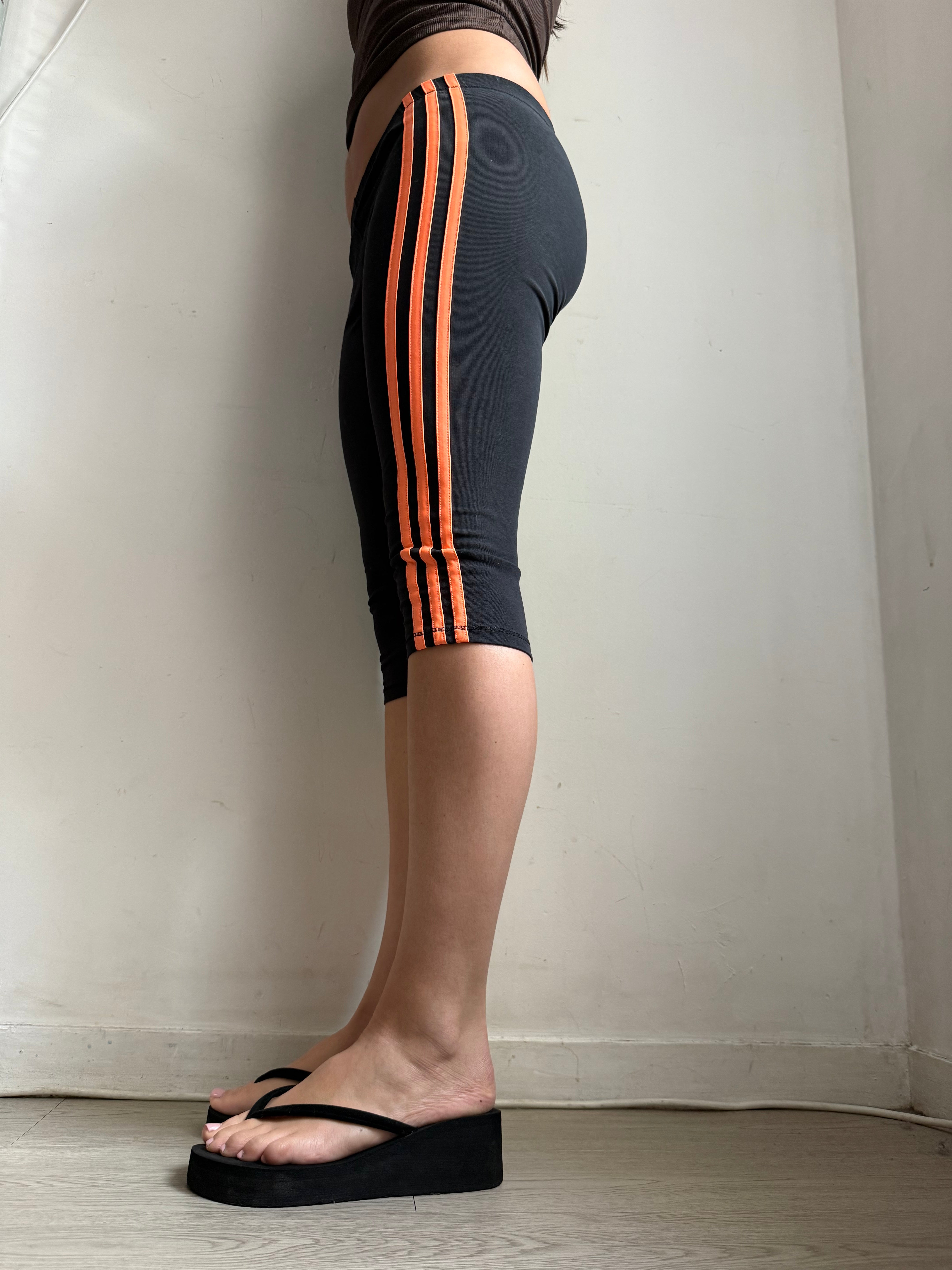 Black & orange neon capri pants (XS)
