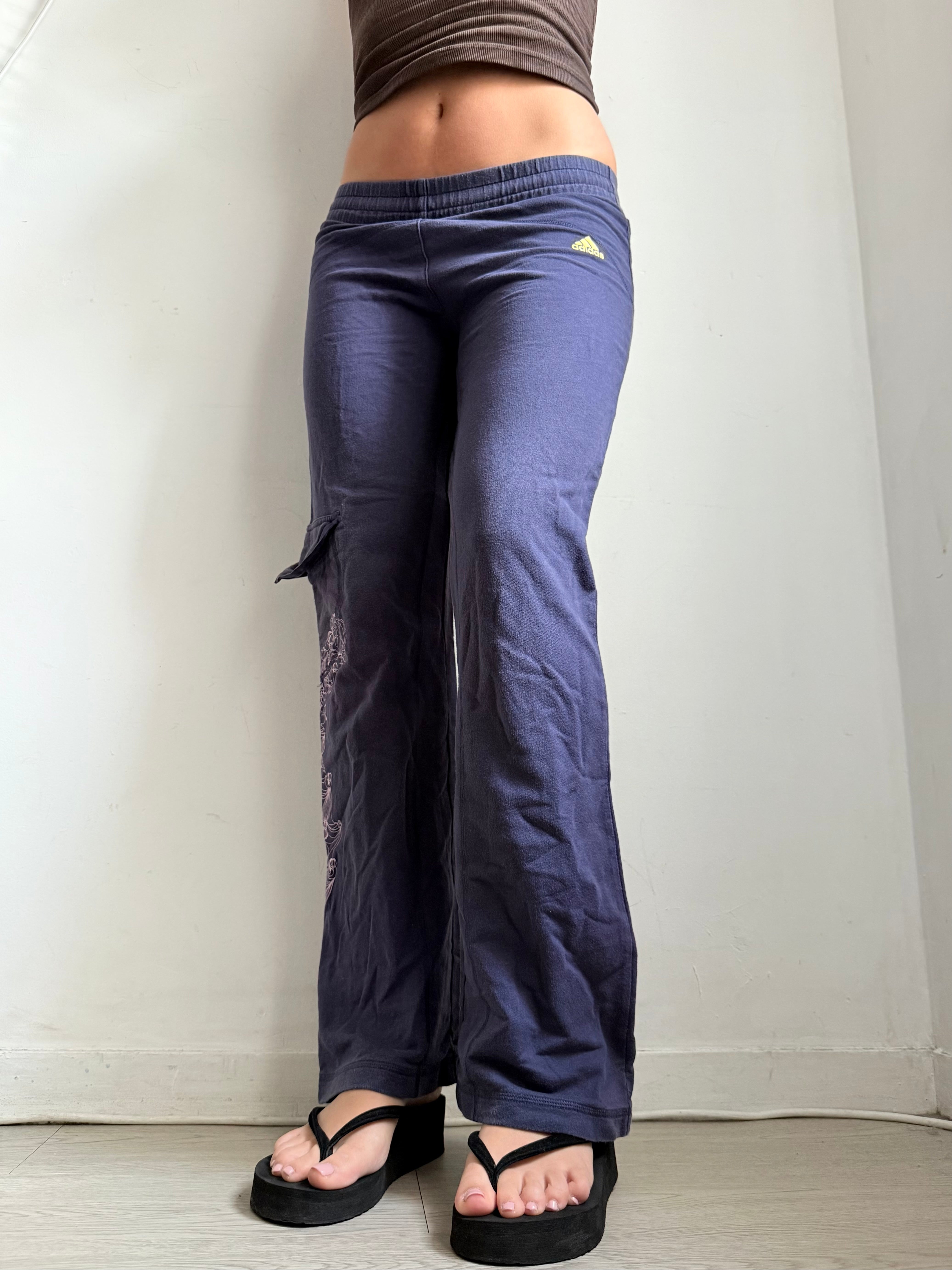 Purple cotton baggy pants (S)