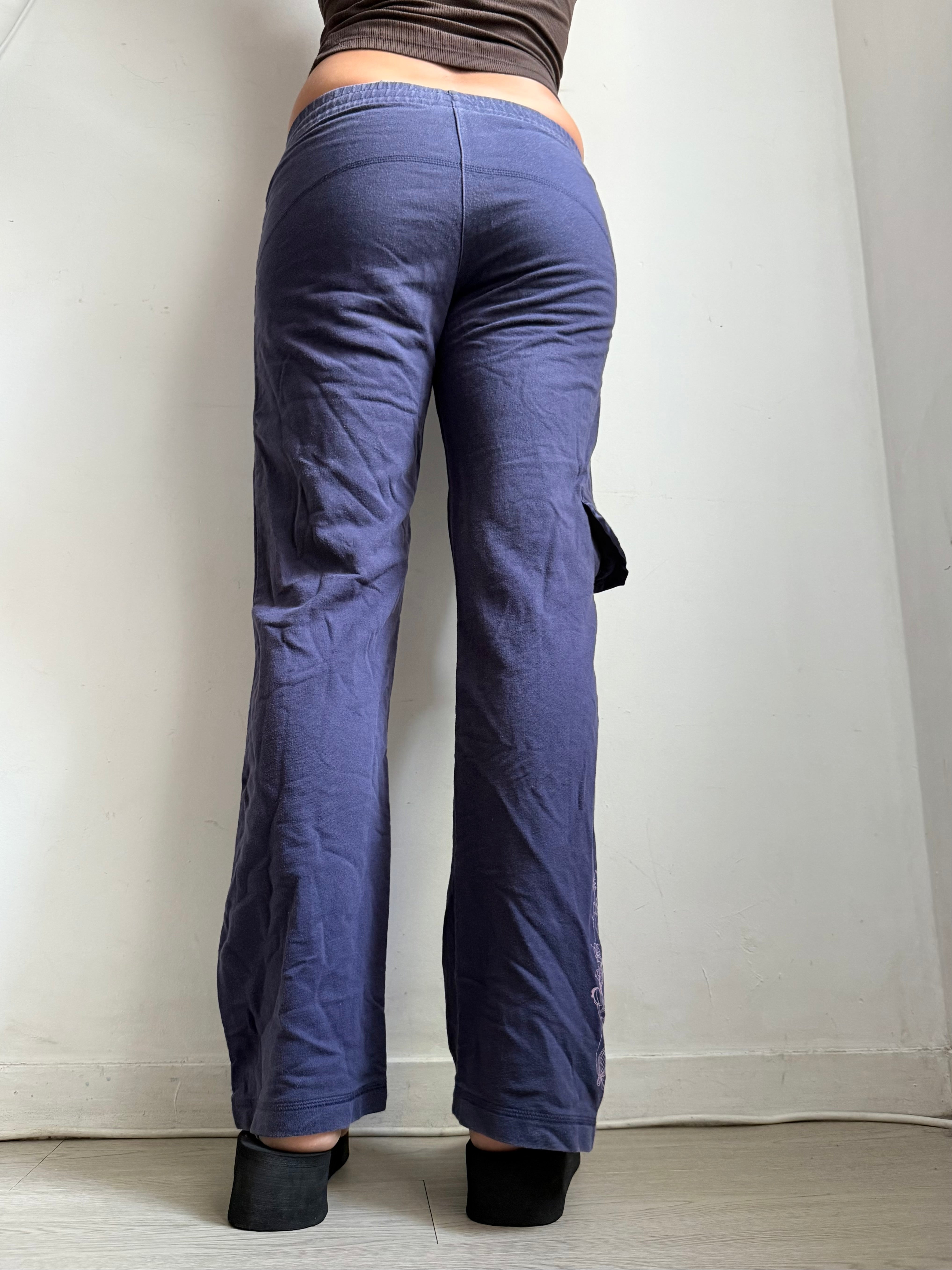 Purple cotton baggy pants (S)