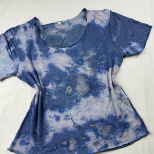Blue tie & dye super stretchy tee (M)