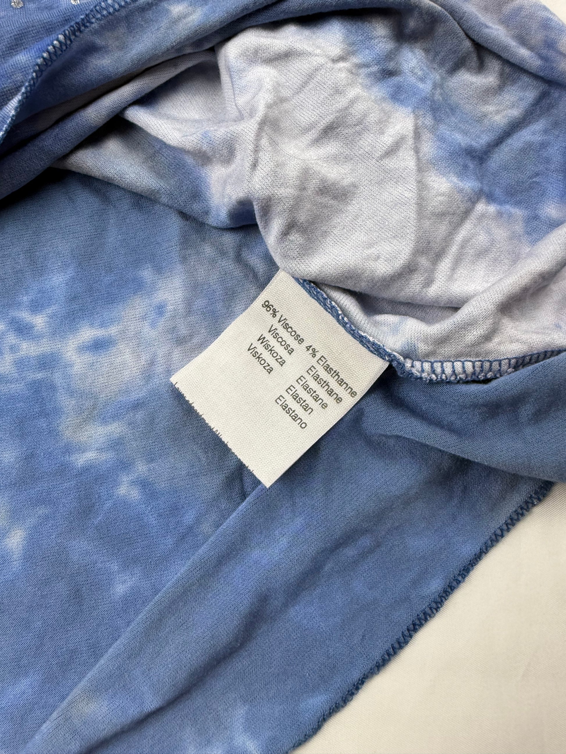 Blue tie & dye super stretchy tee (M)