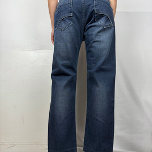 Navy low rise baggy pants (S/M)