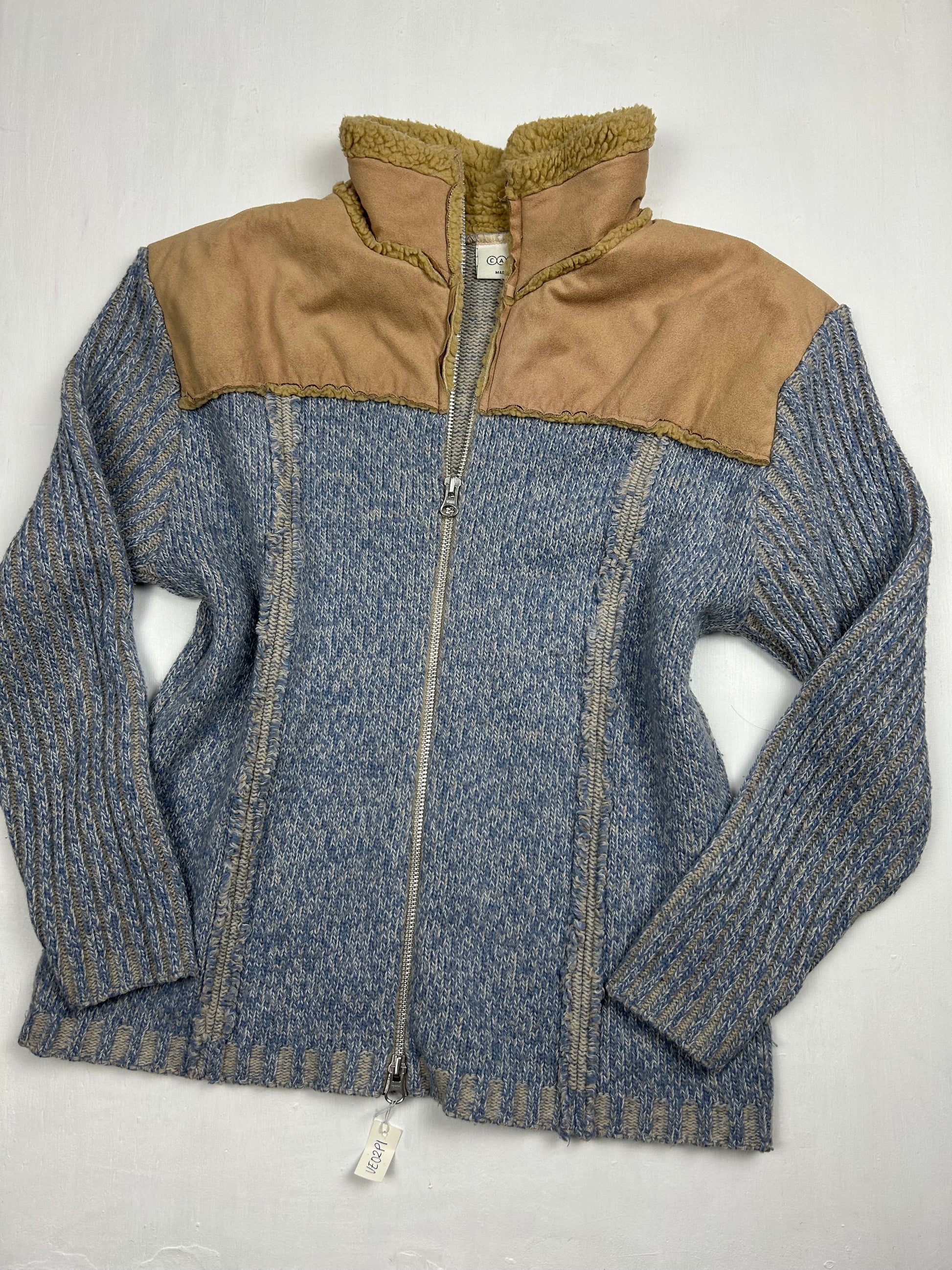 Bi fabric grey zip up cardigan jumper (S/M)