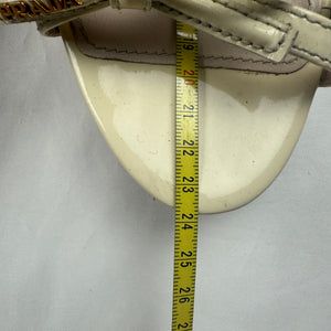 Beige real leather wedge heels (36)