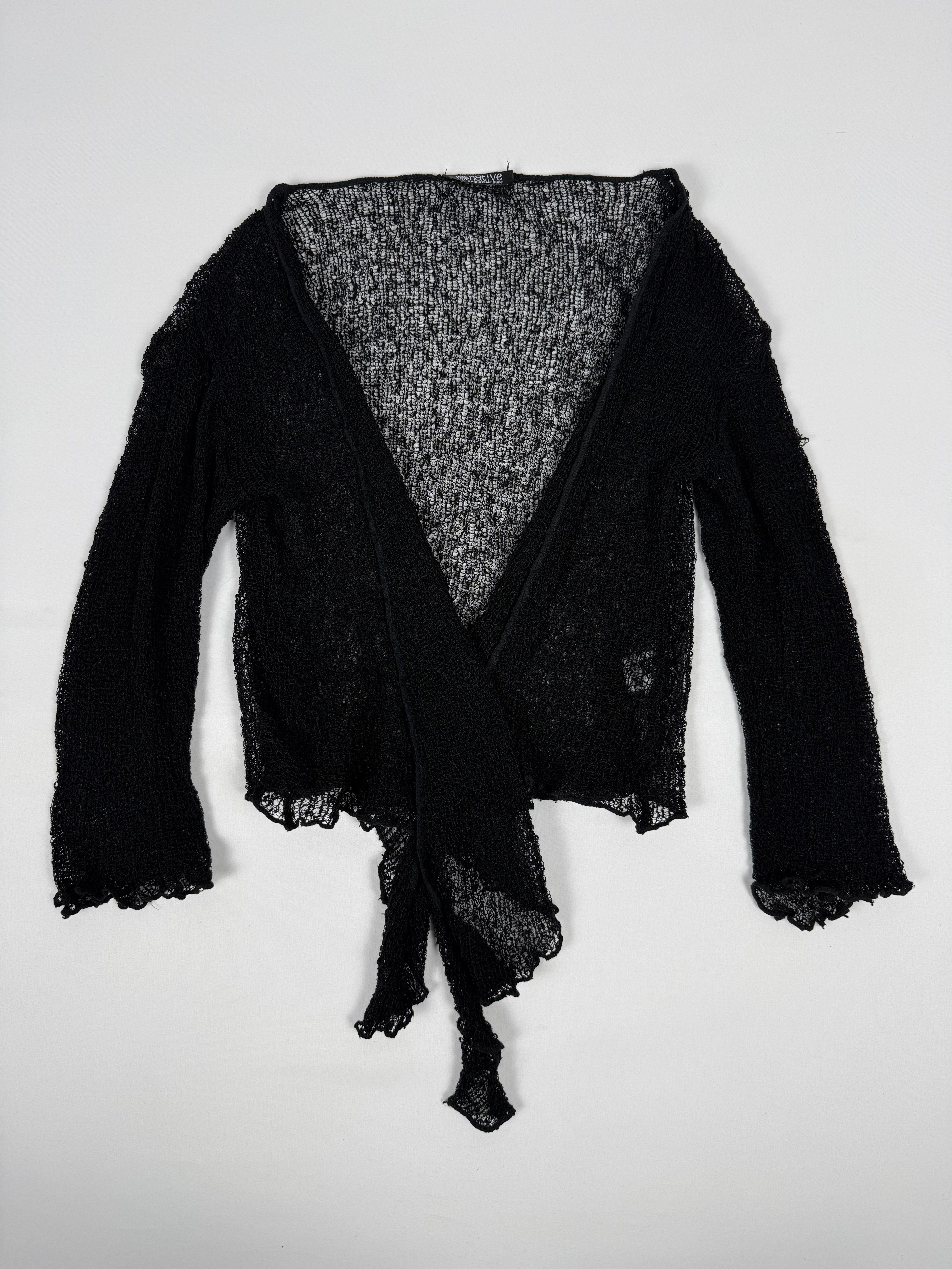 Black tie up bolero long sleeves top