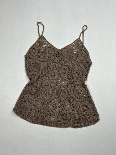 Beige crochet cami top (S)