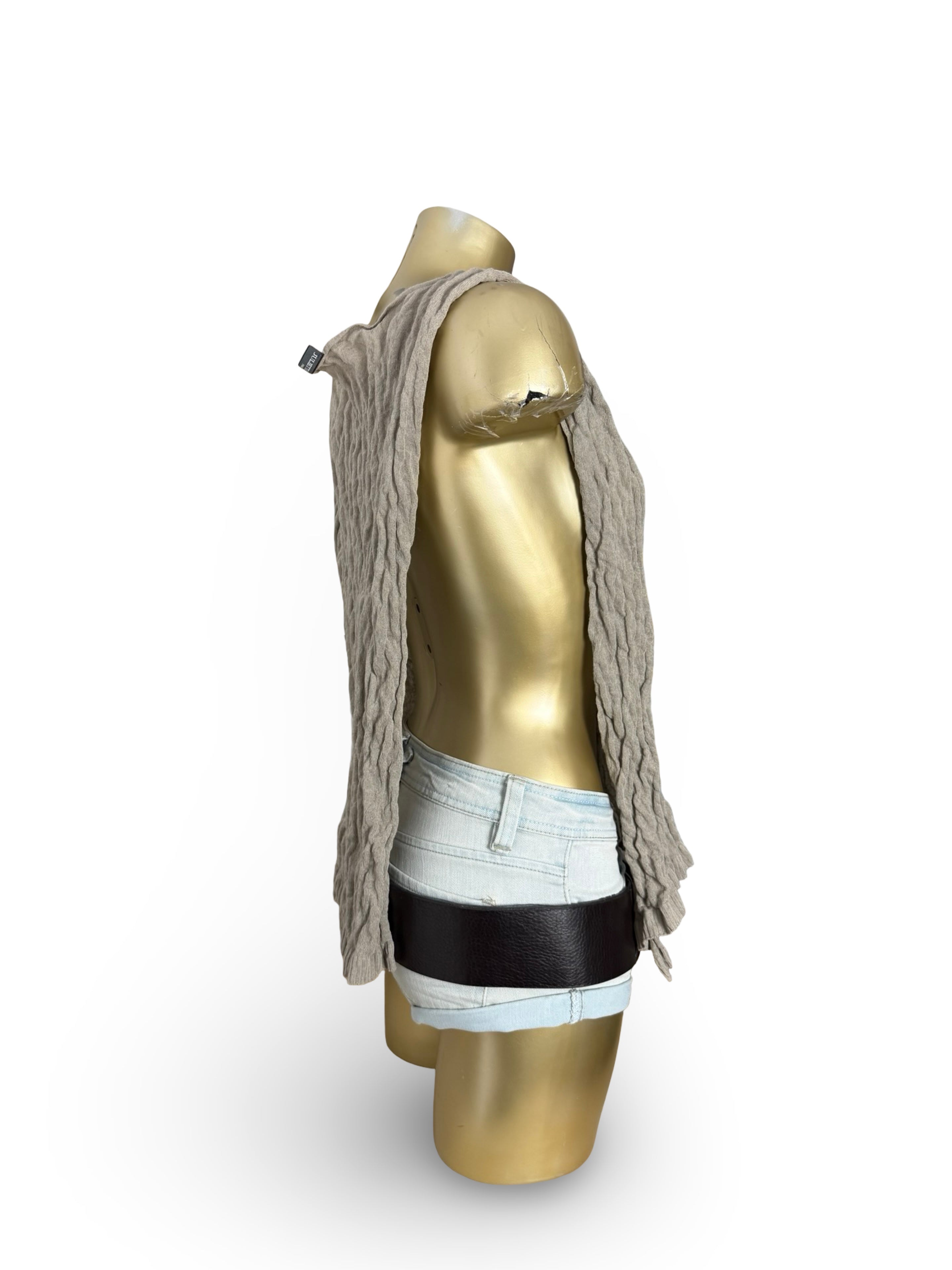 Khaki ruched asymmetric top (M)