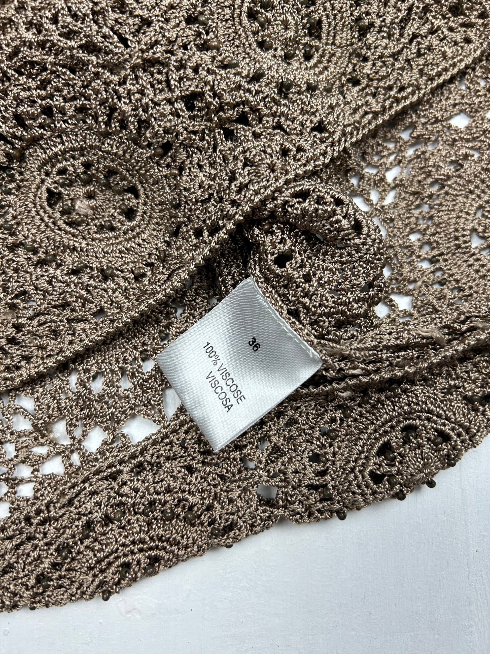 Beige crochet cami top (S)