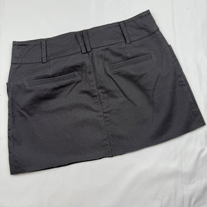 Grey low rise office mini skirt (S)