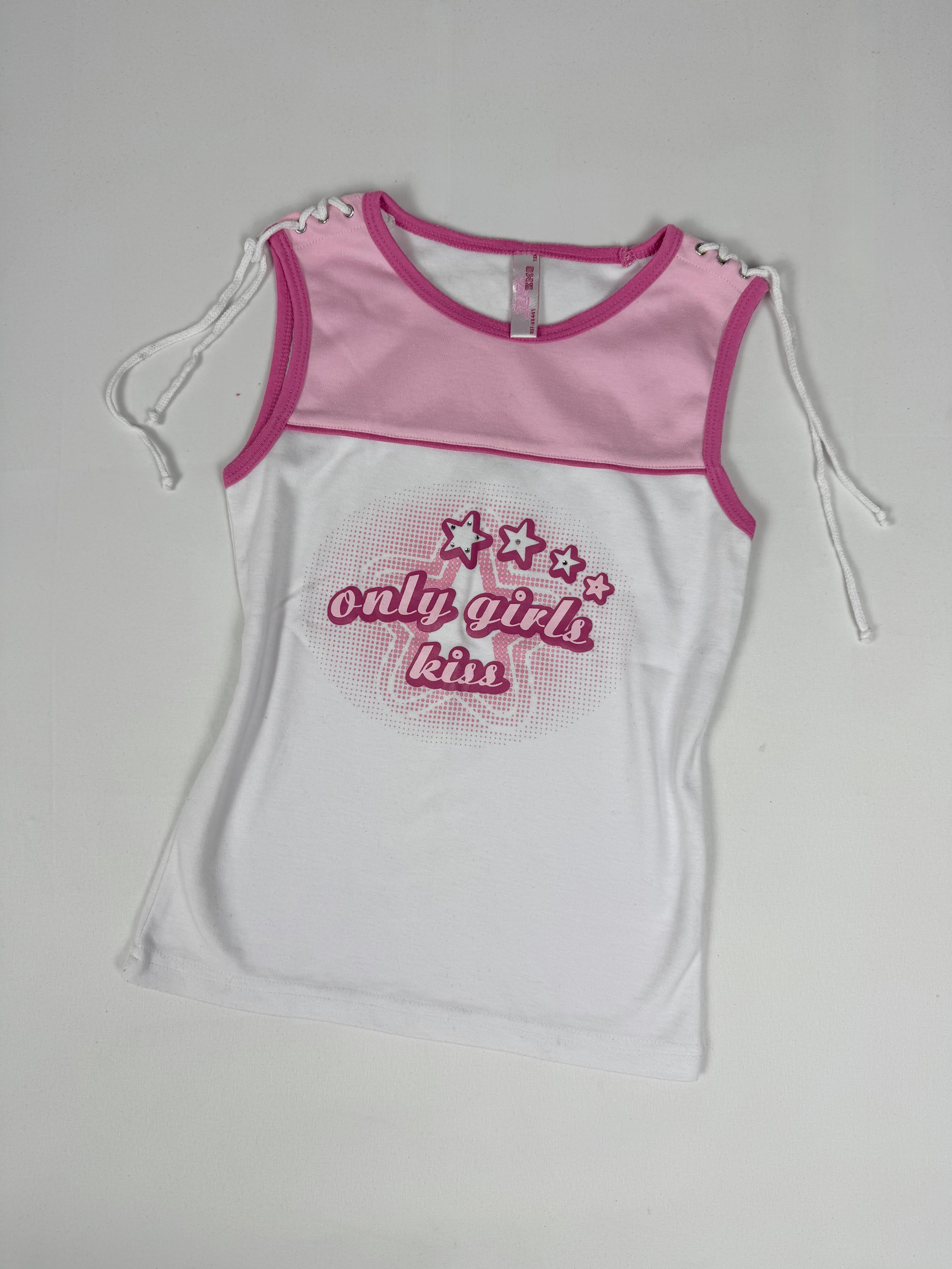 Baby pink graphic top (S)