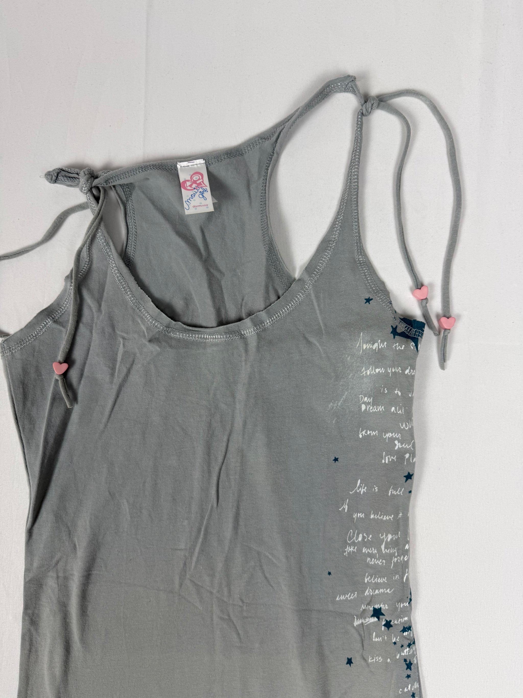 Grey stretchy tie up top (S)