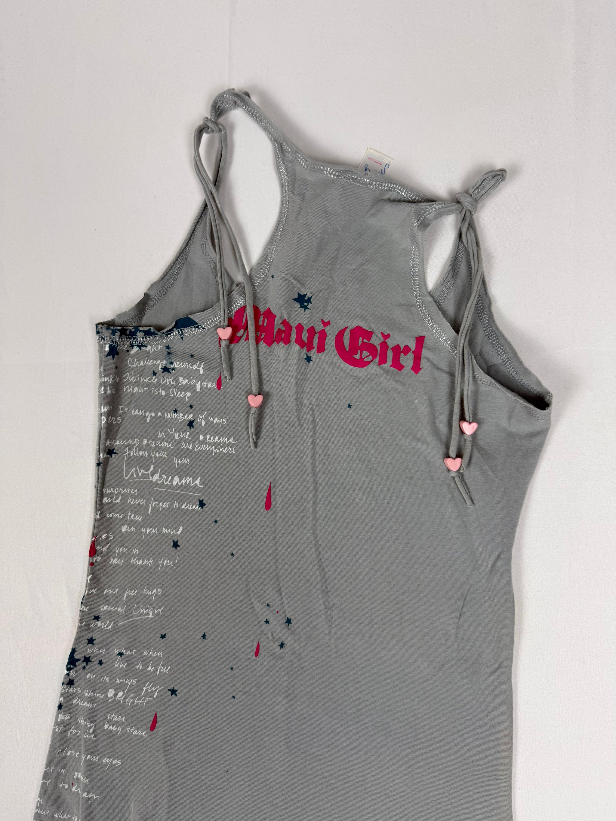 Grey stretchy tie up top (S)