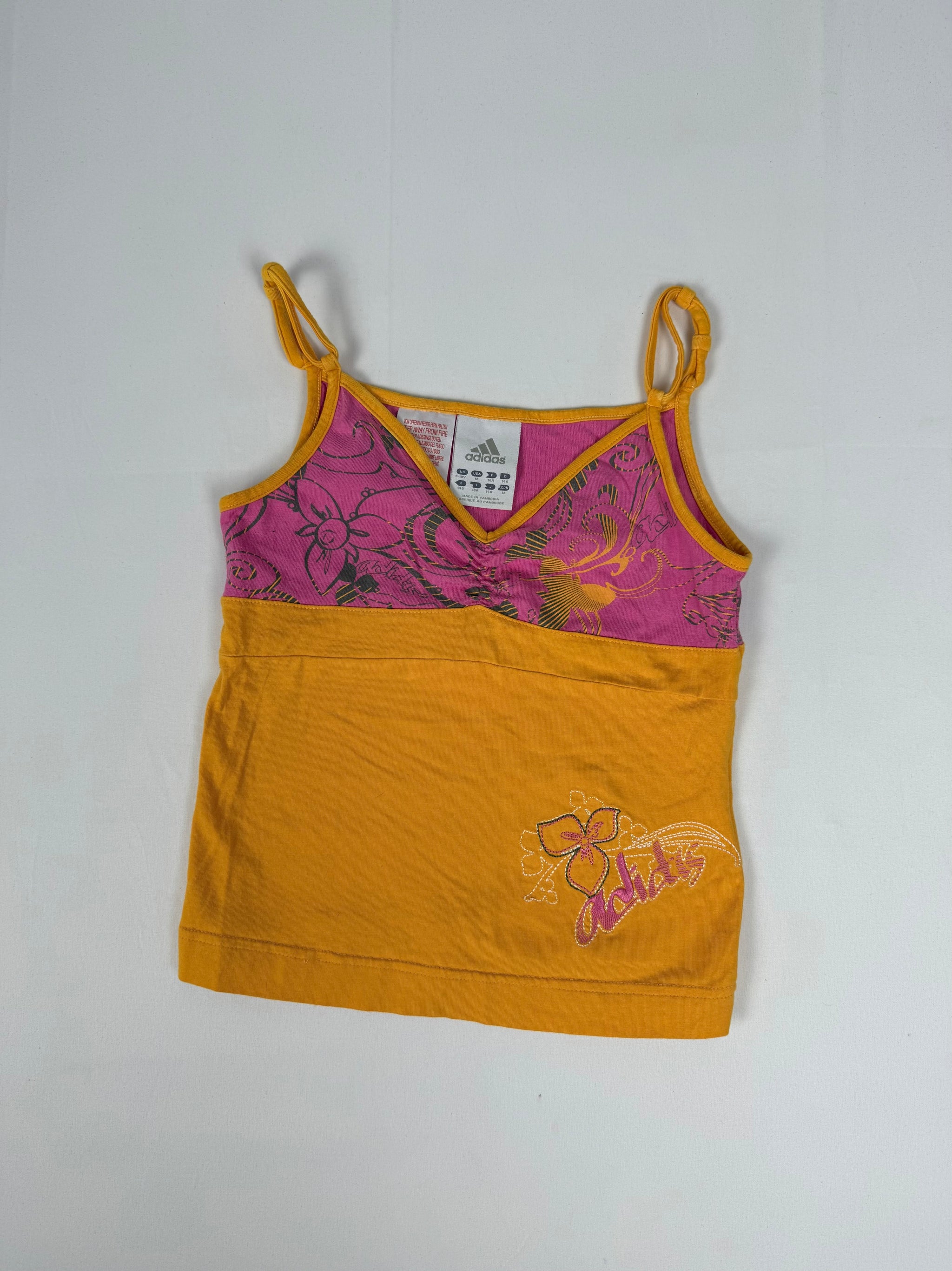 Orange graphic 100% cotton top (XS/S)
