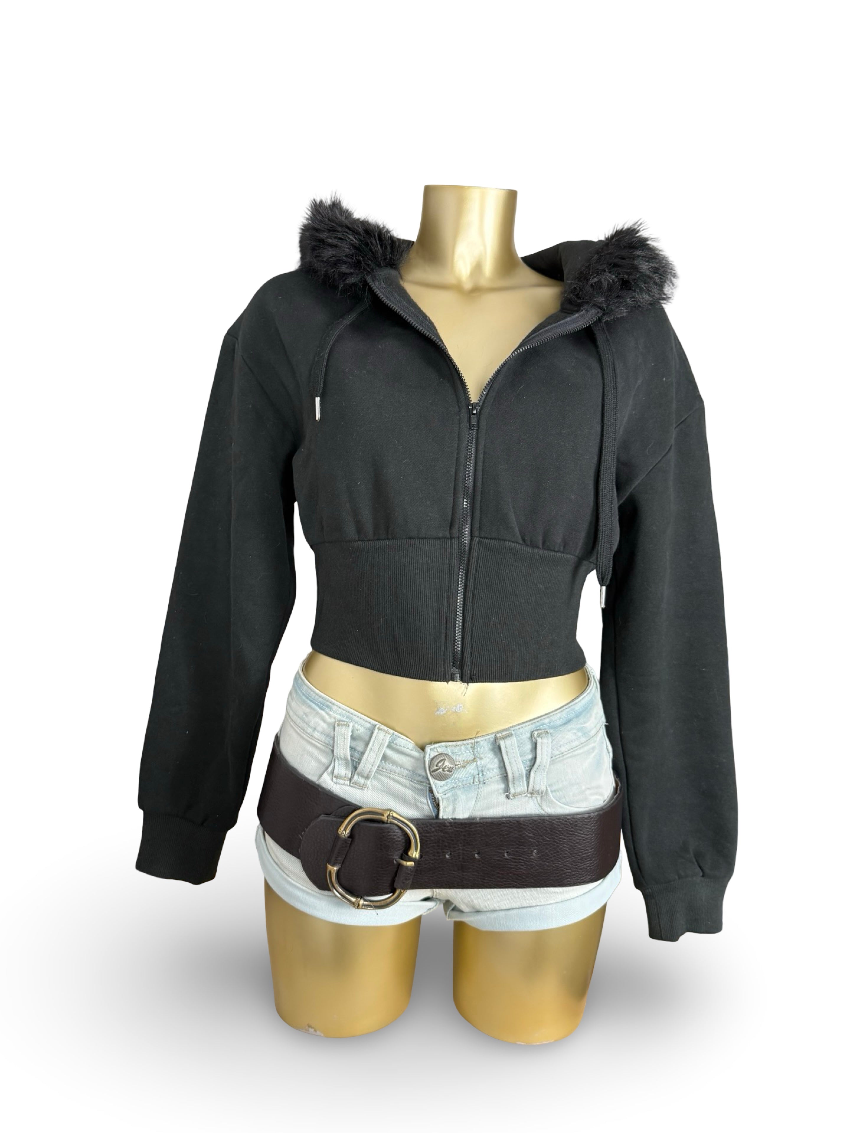 Veste courte zippée kaki (M)