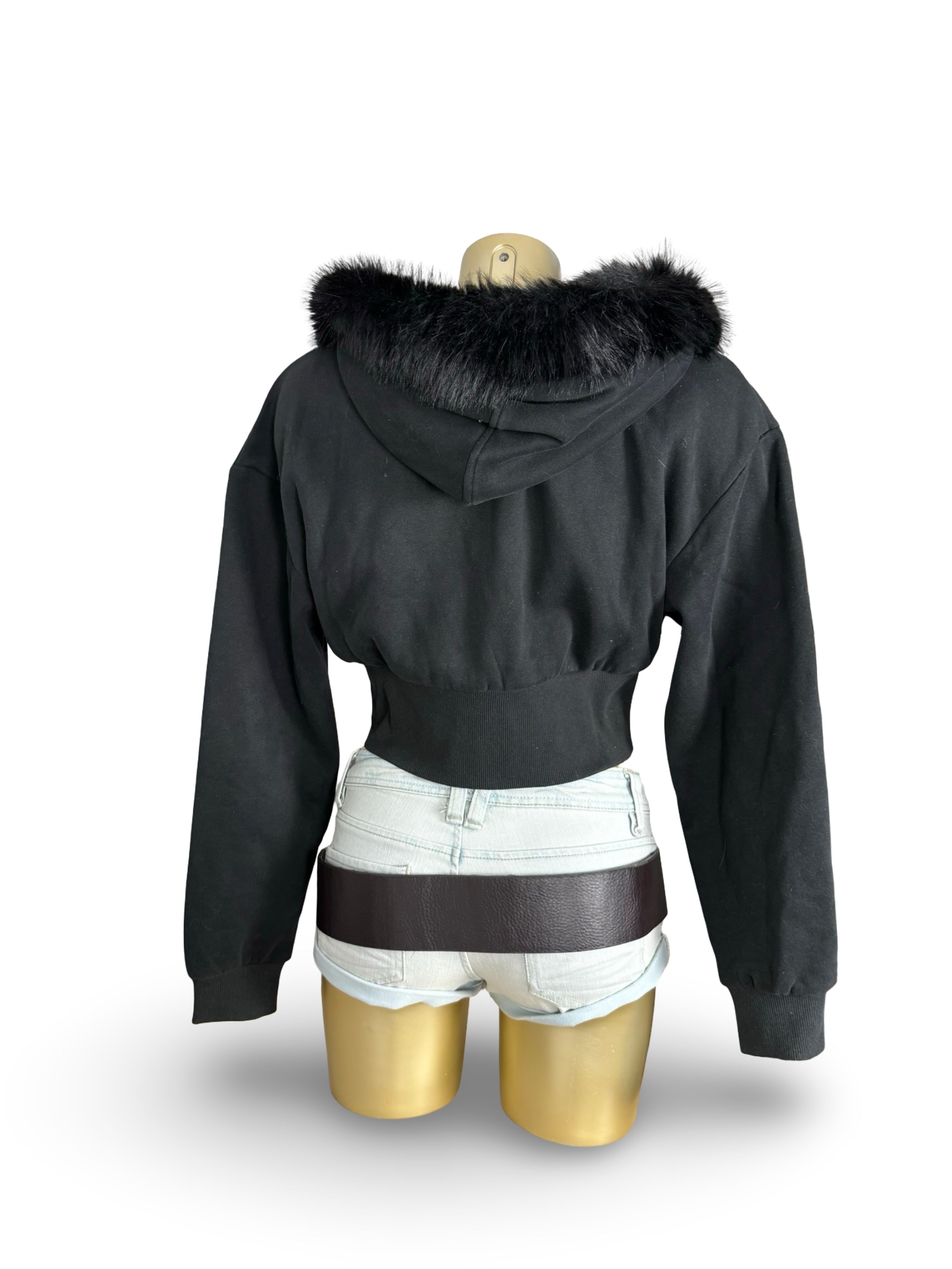 Veste courte zippée kaki (M)