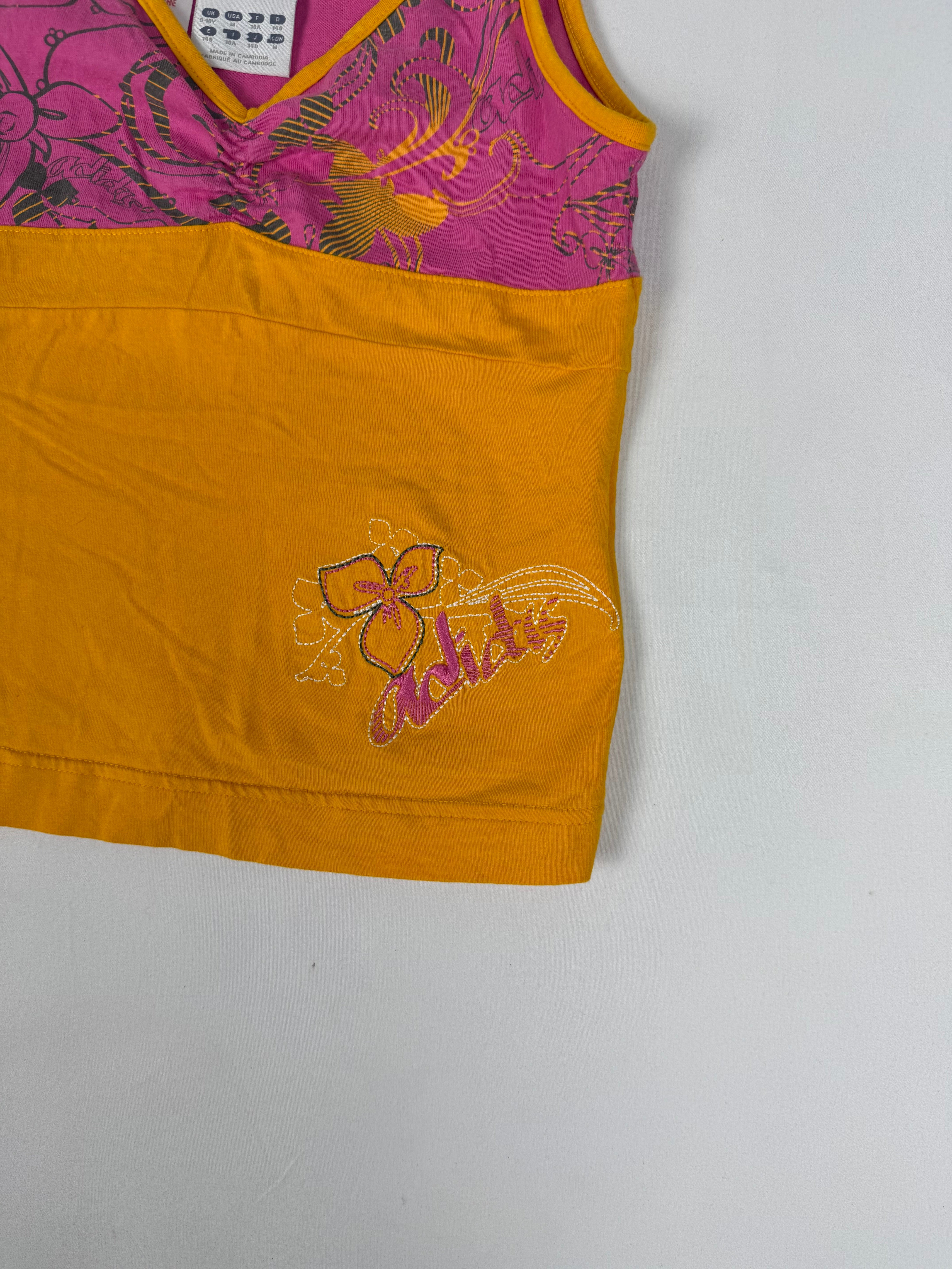 Orange graphic 100% cotton top (XS/S)