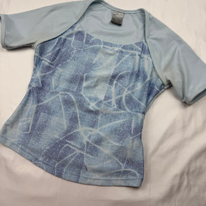 Baby blue graphic swoosh logo tee (S/M)