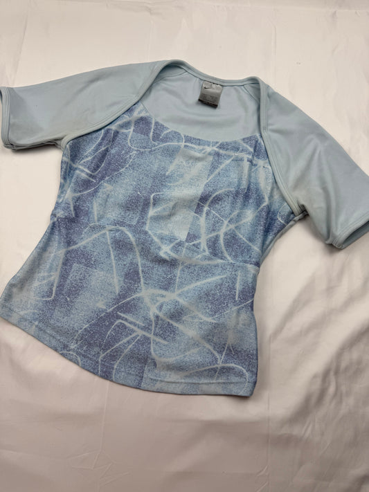 Baby blue graphic swoosh logo tee (S/M)