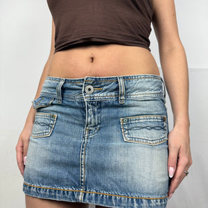 Blue denim mini skirt (S/M)