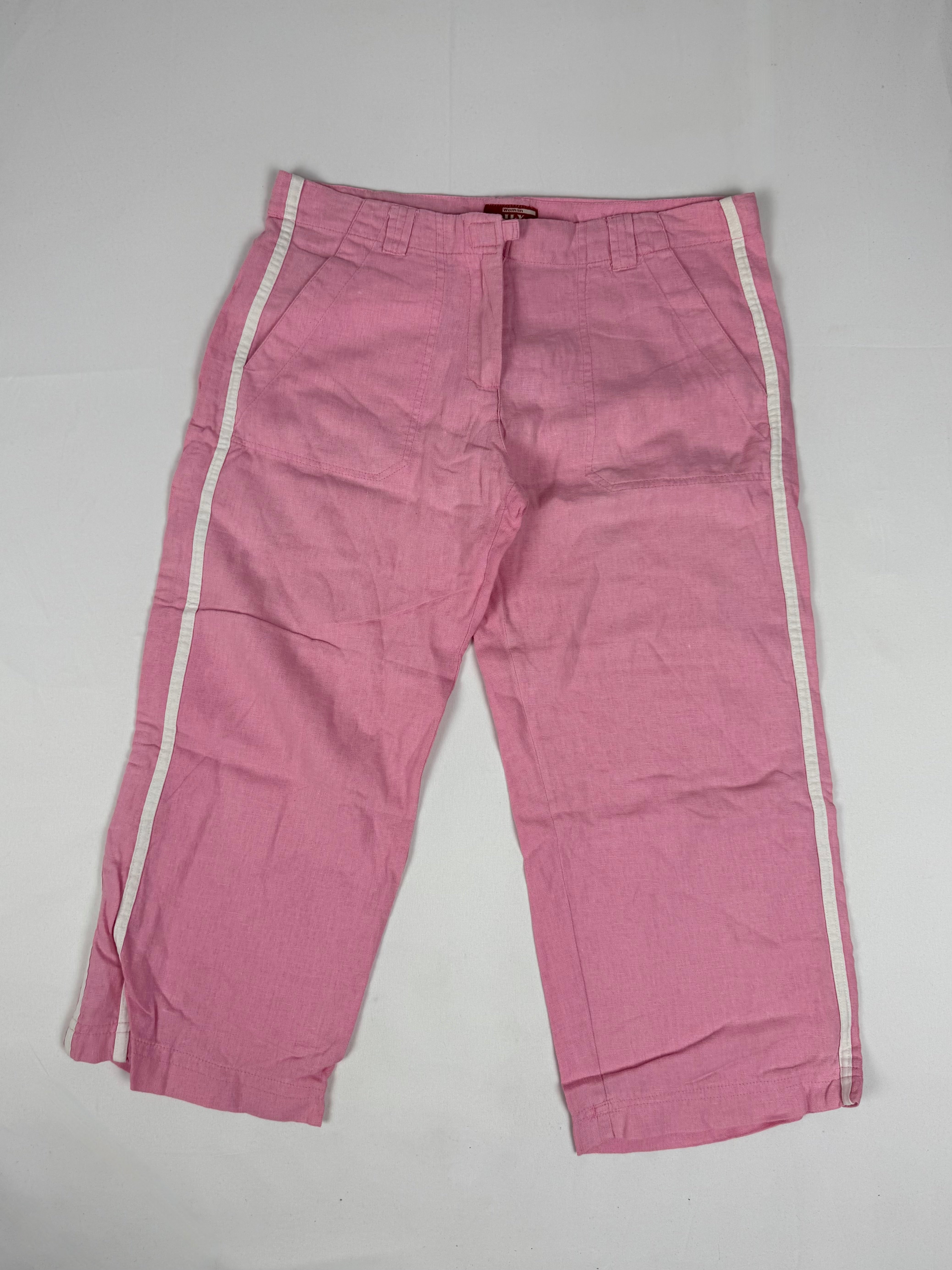 Baby pink low rise capri pants (M)