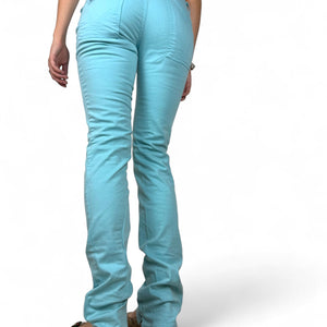 Blue denim low rise skinny pants (S)