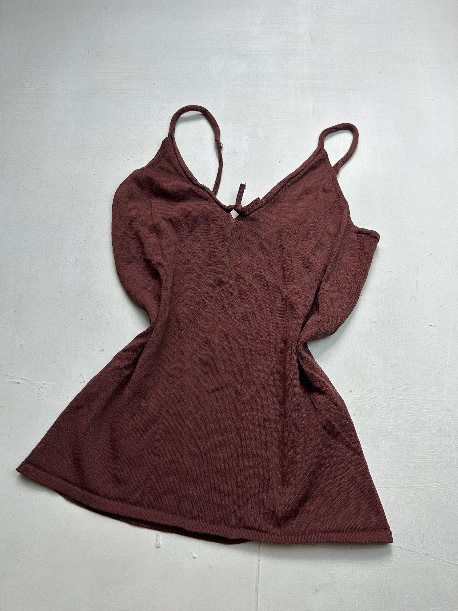 Coffee brown  knitted cami top (S/M)