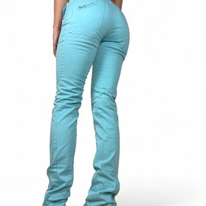 Blue denim low rise skinny pants (S)
