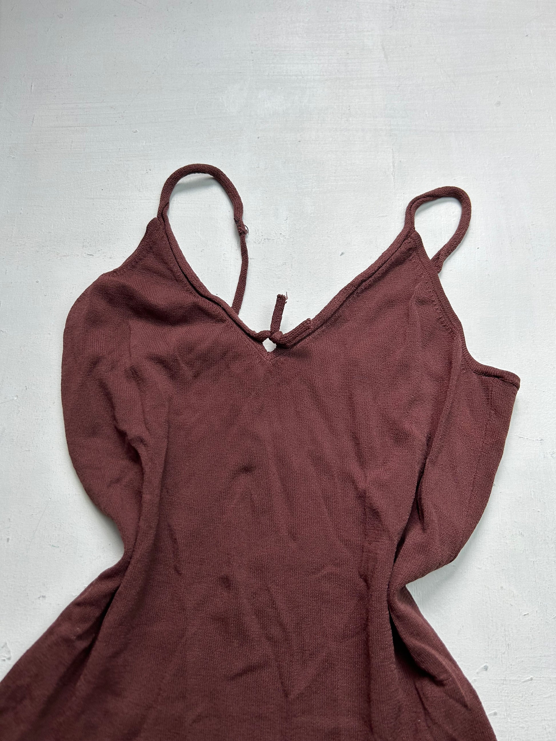 Coffee brown  knitted cami top (S/M)