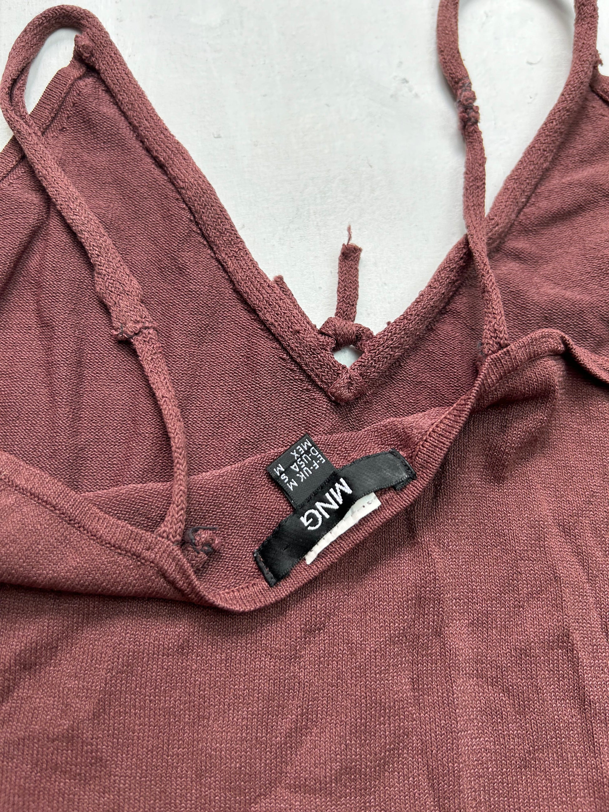 Coffee brown  knitted cami top (S/M)