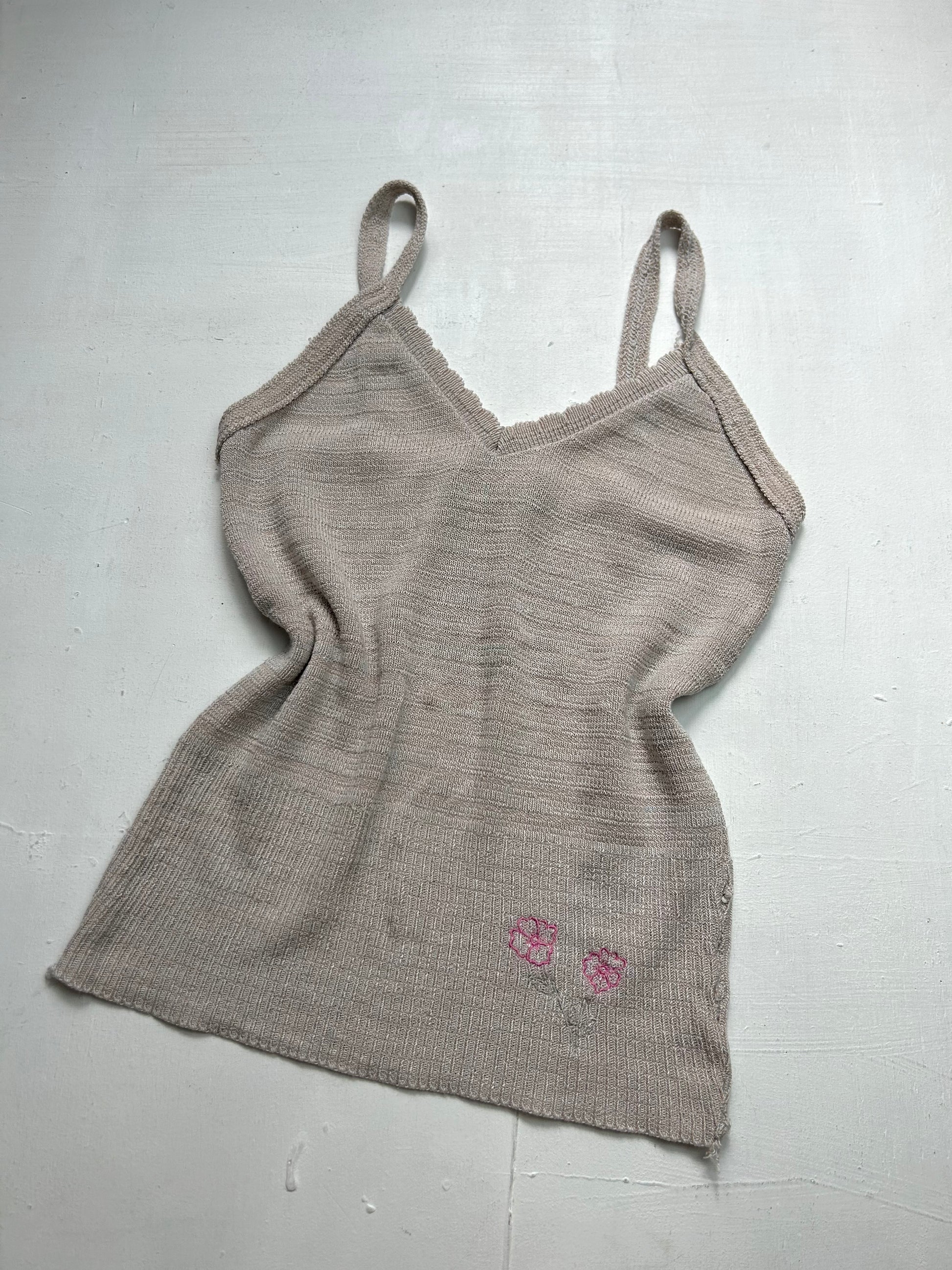 Beige knitted cami top (S)