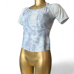 Baby blue graphic swoosh logo tee (S/M)