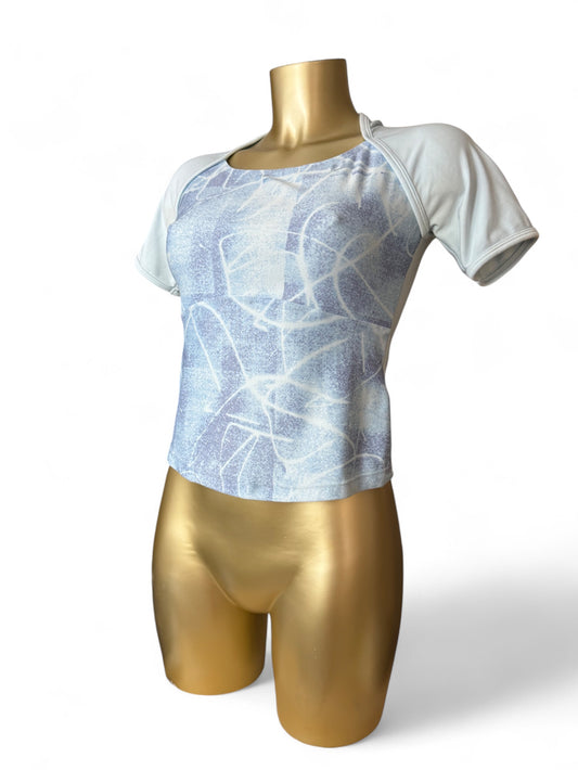 Baby blue graphic swoosh logo tee (S/M)