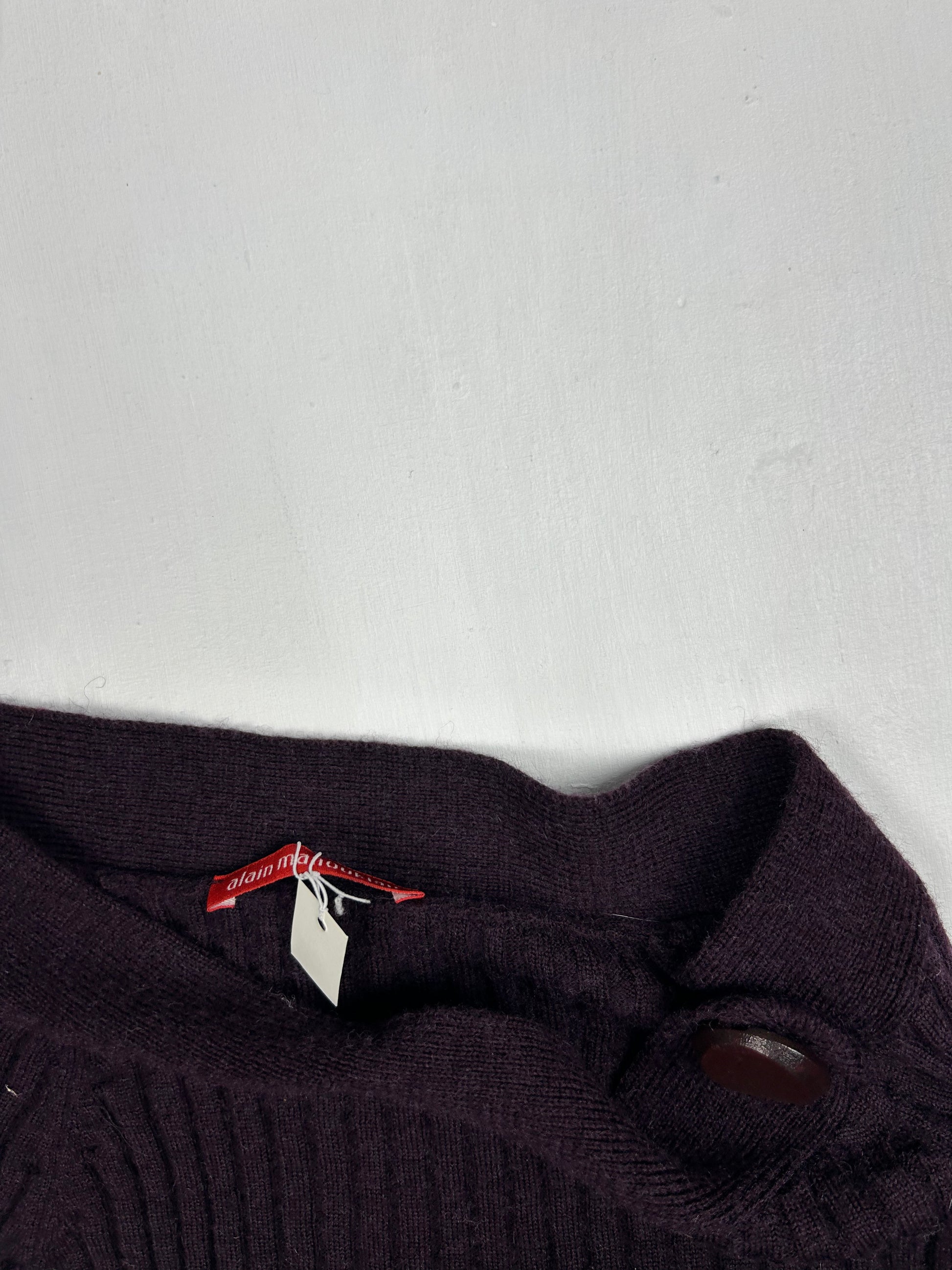 Purple ribbed bardot jumper (XS)