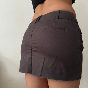 Grey low rise office mini skirt (S)