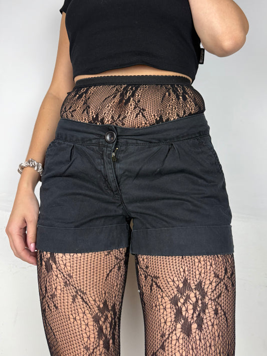 Black office low rise mini short (S)