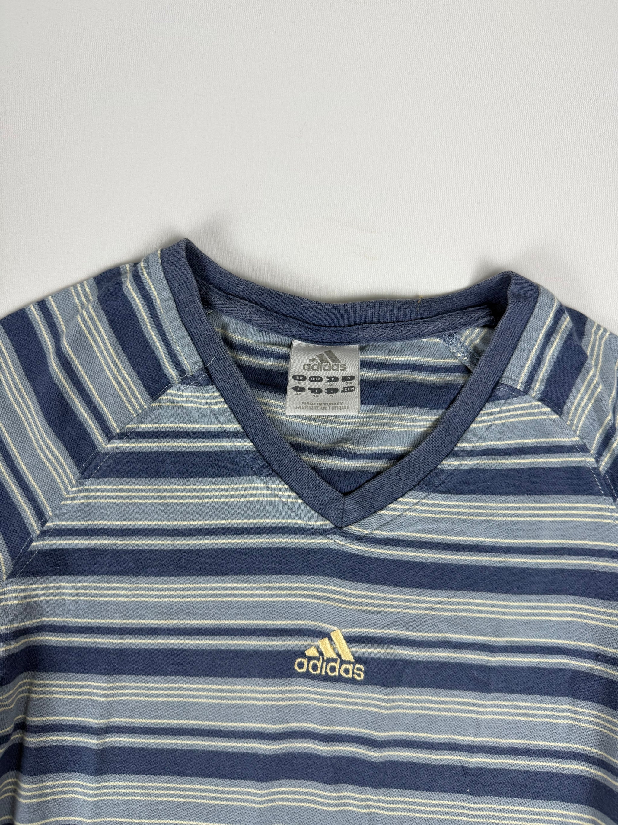 Blue striped cotton logo tee (S)