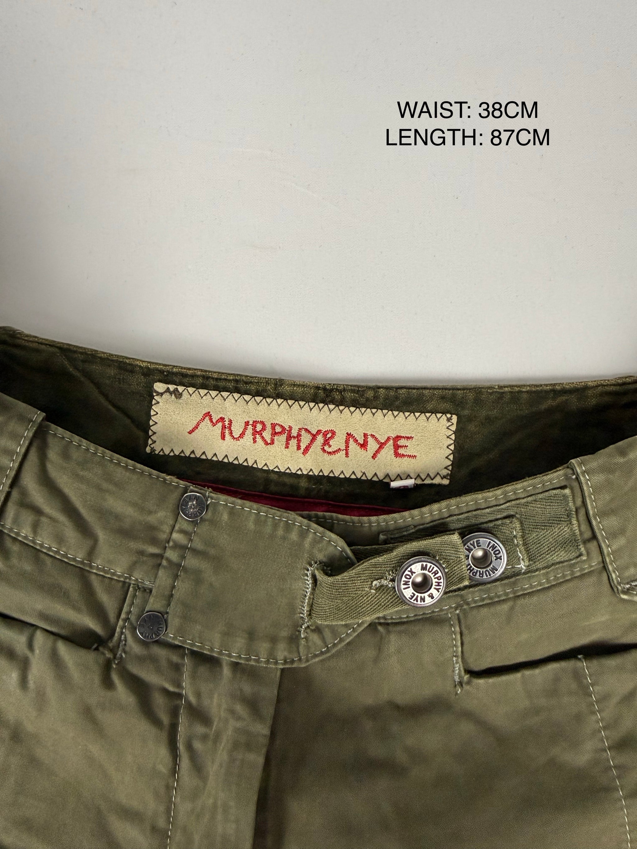 Khaki denim capri pants (S)