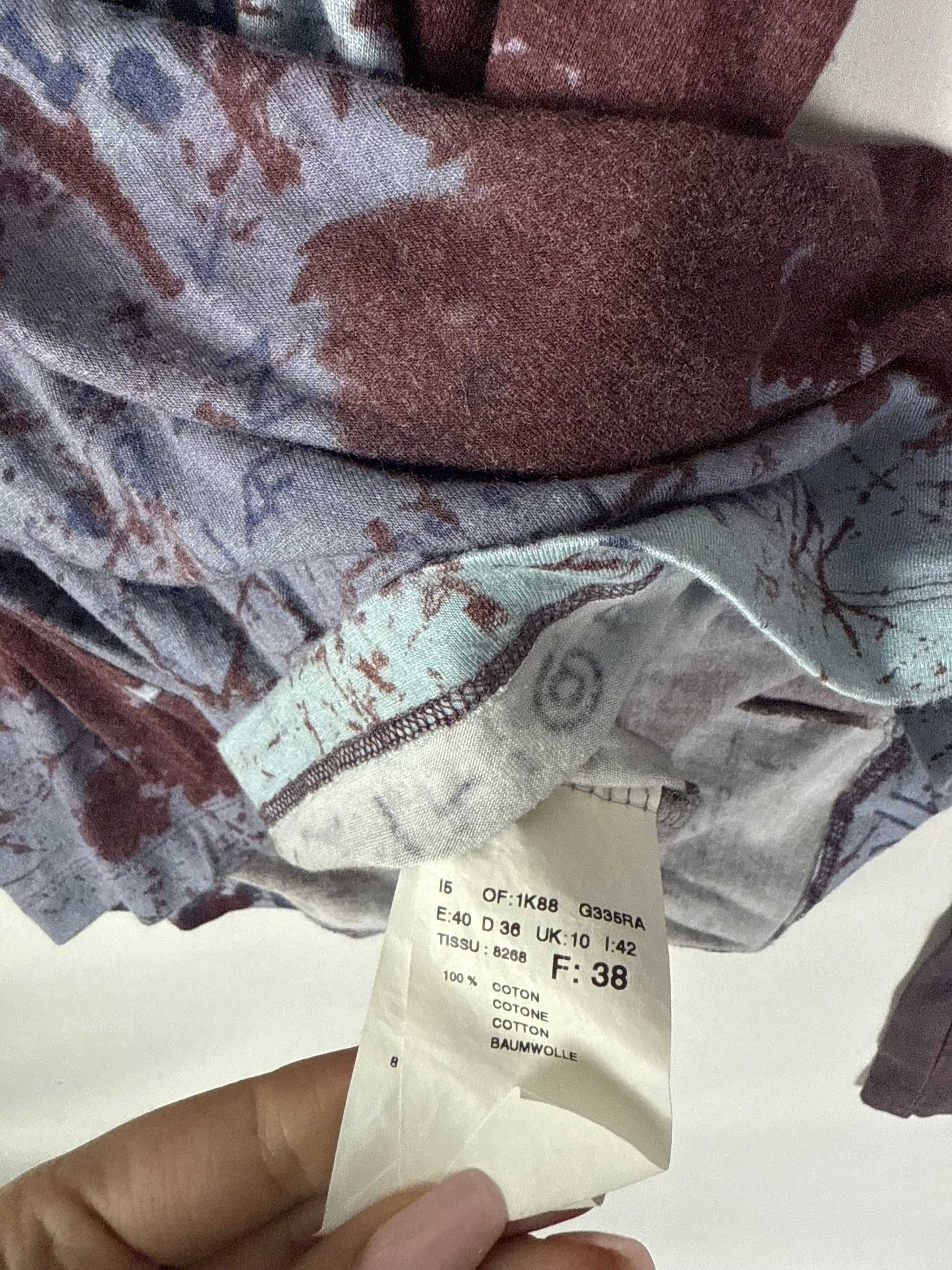 Purple graphic half zip tight fit long sleeves top (M)