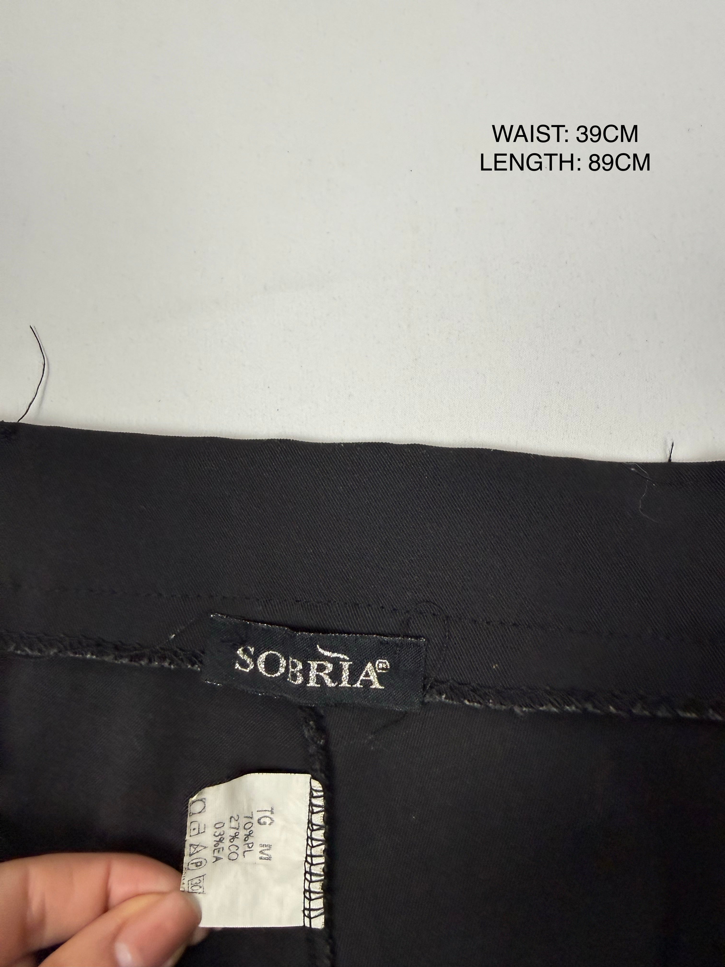 Black ruched low rise capri pants (M/L)
