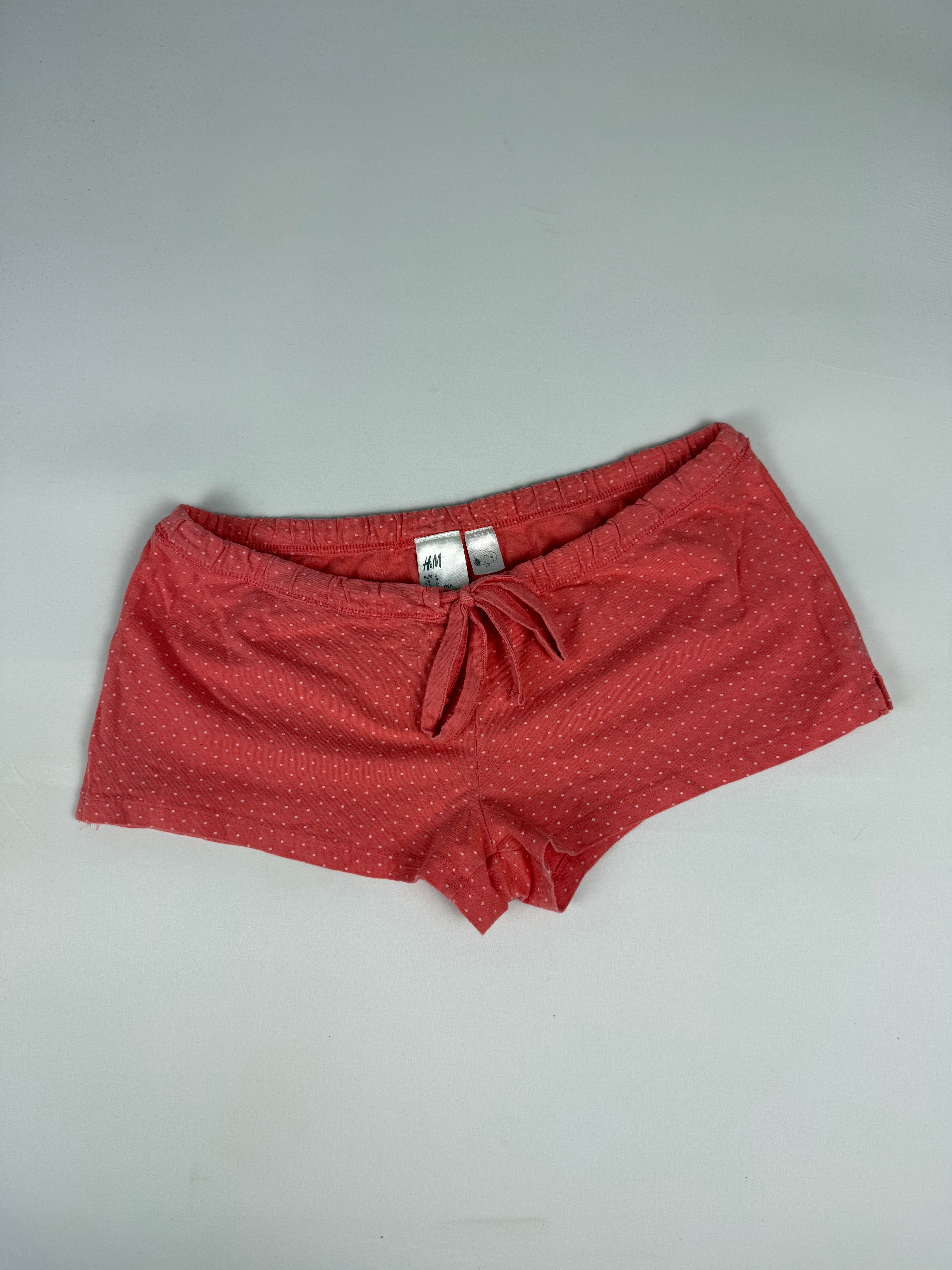 Orange polka dots low rise mini short (M)