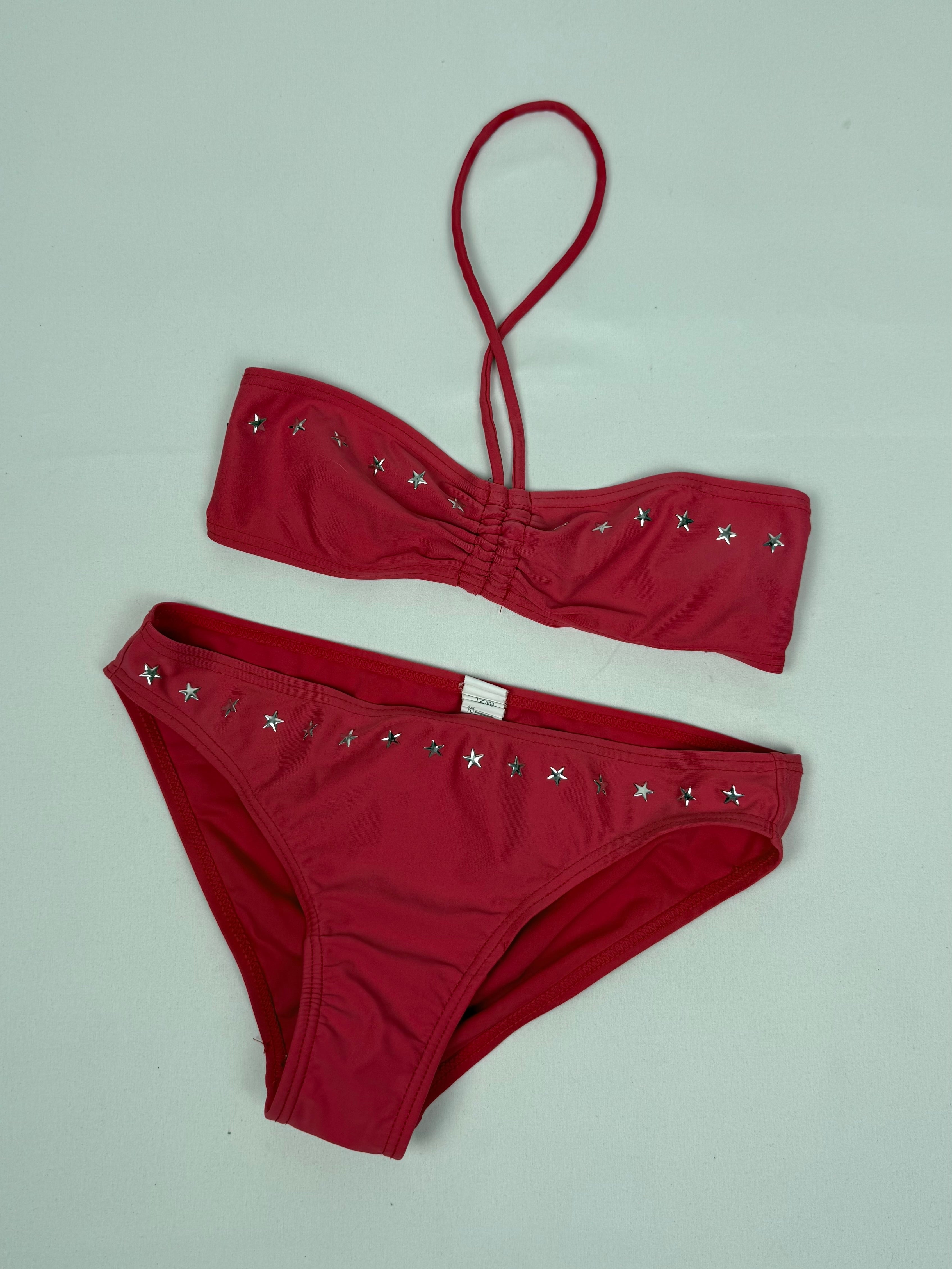 Red low rise bikini set (XS)