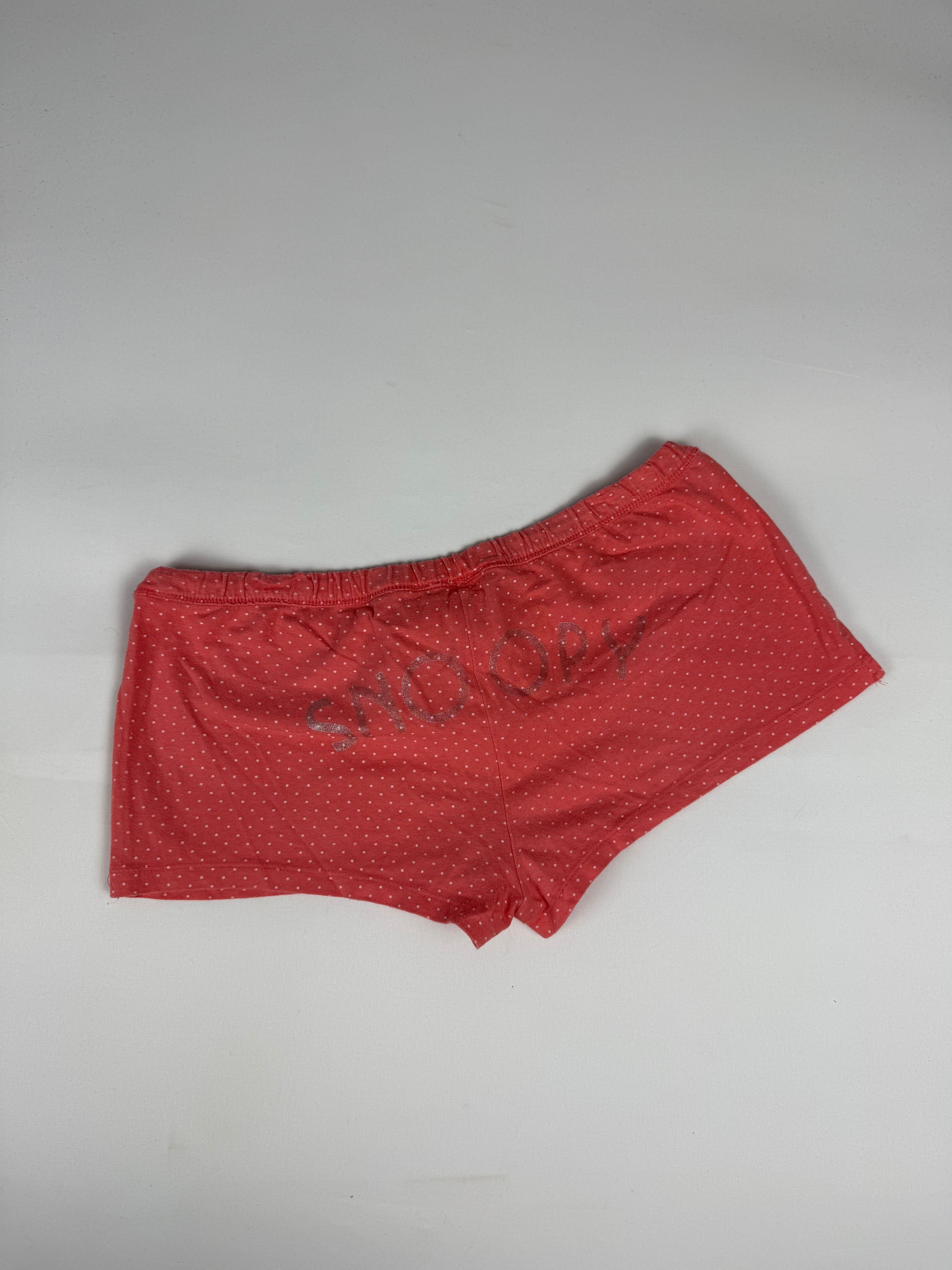 Orange polka dots low rise mini short (M)
