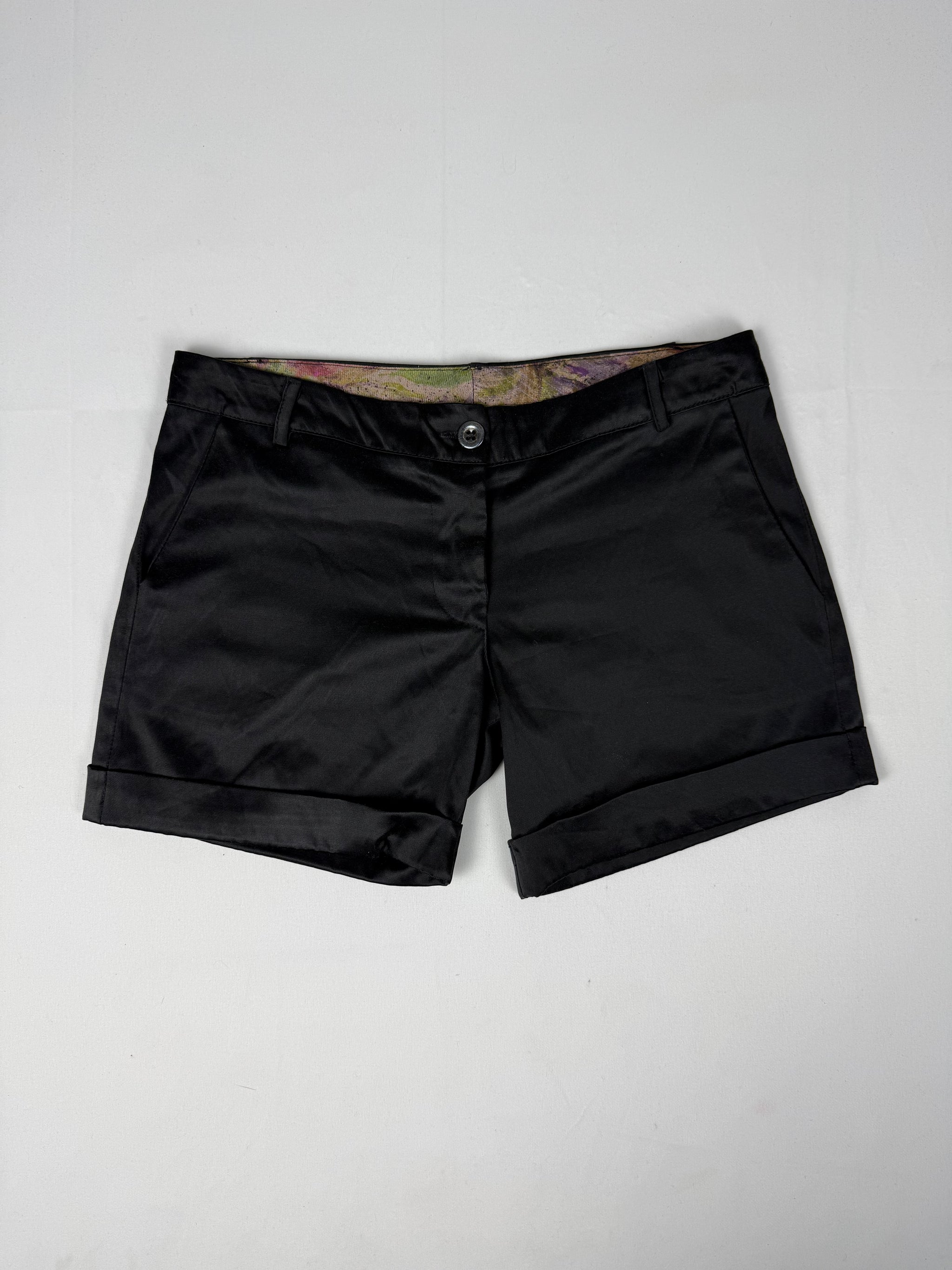 Black silky office mini short (S/M)