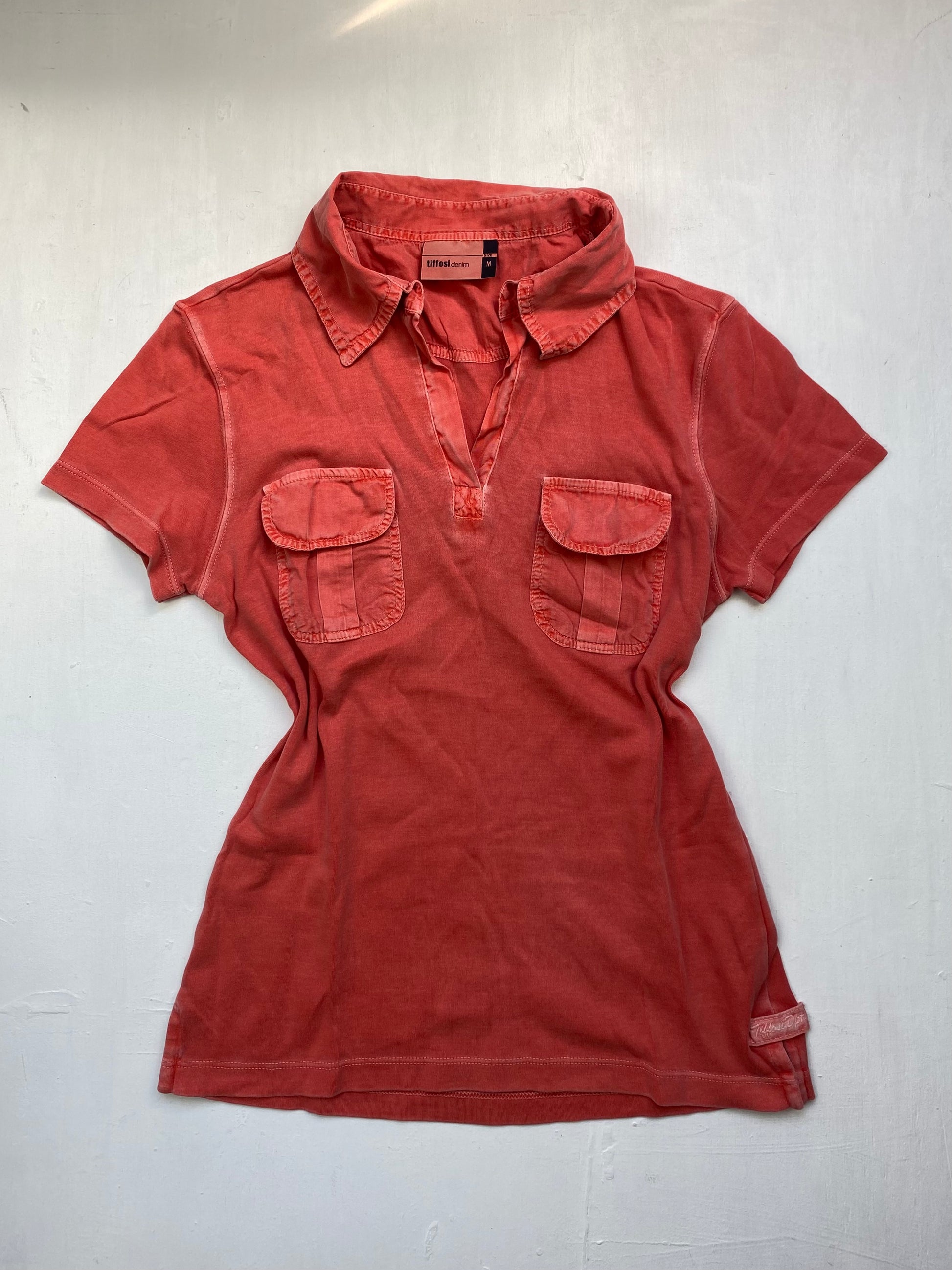Orange 100% cotton polo tee (S/M)