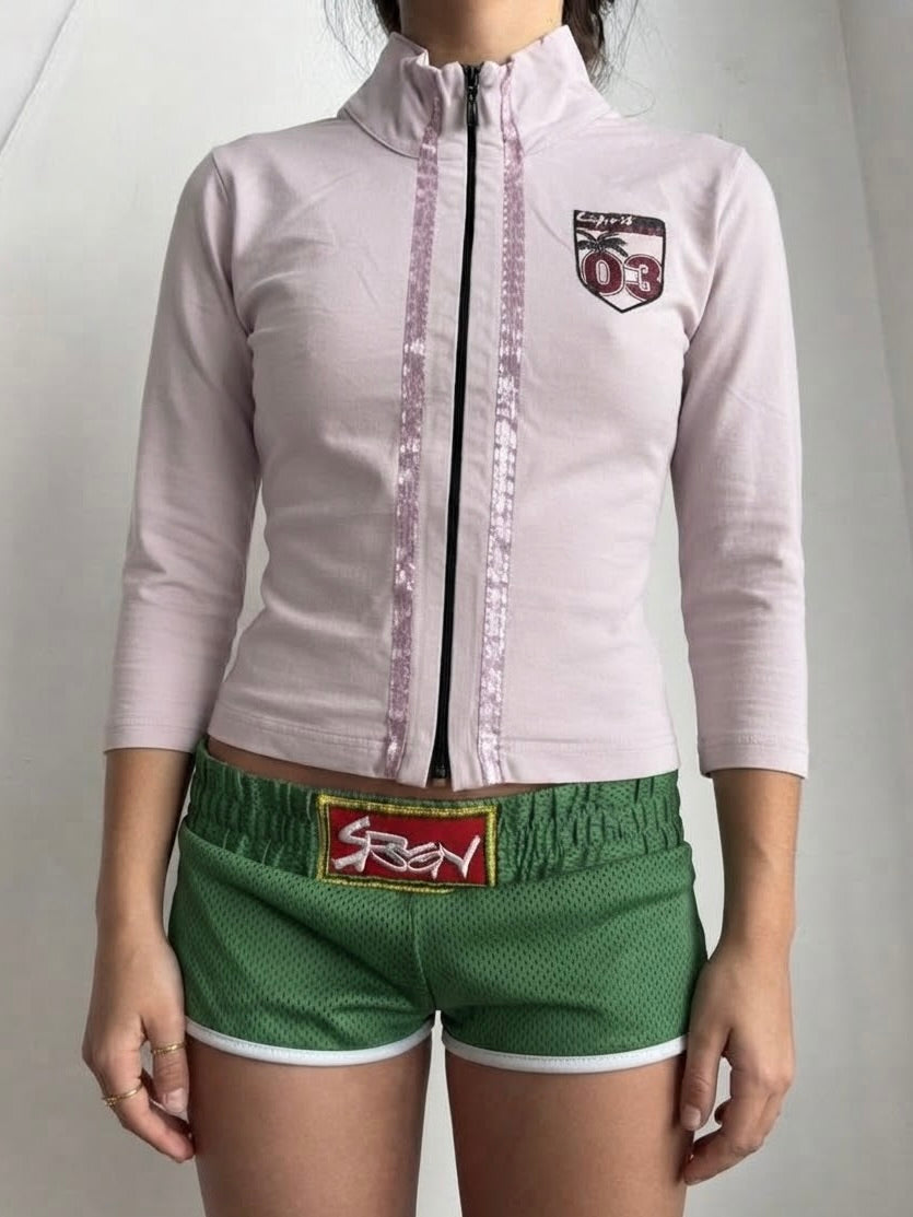 Veste courte zippée kaki (M)