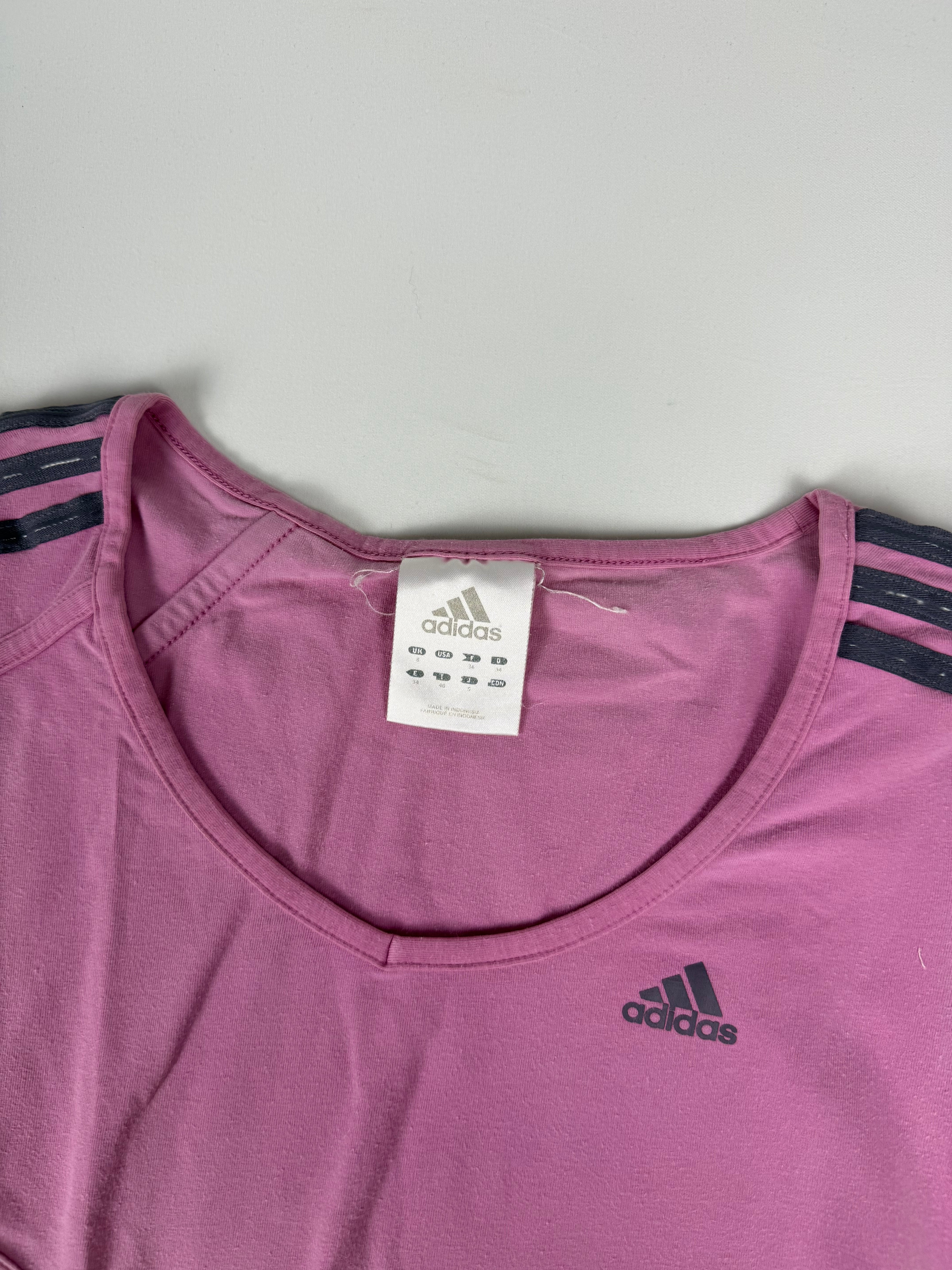 Pink asymmetric logo tee (S)