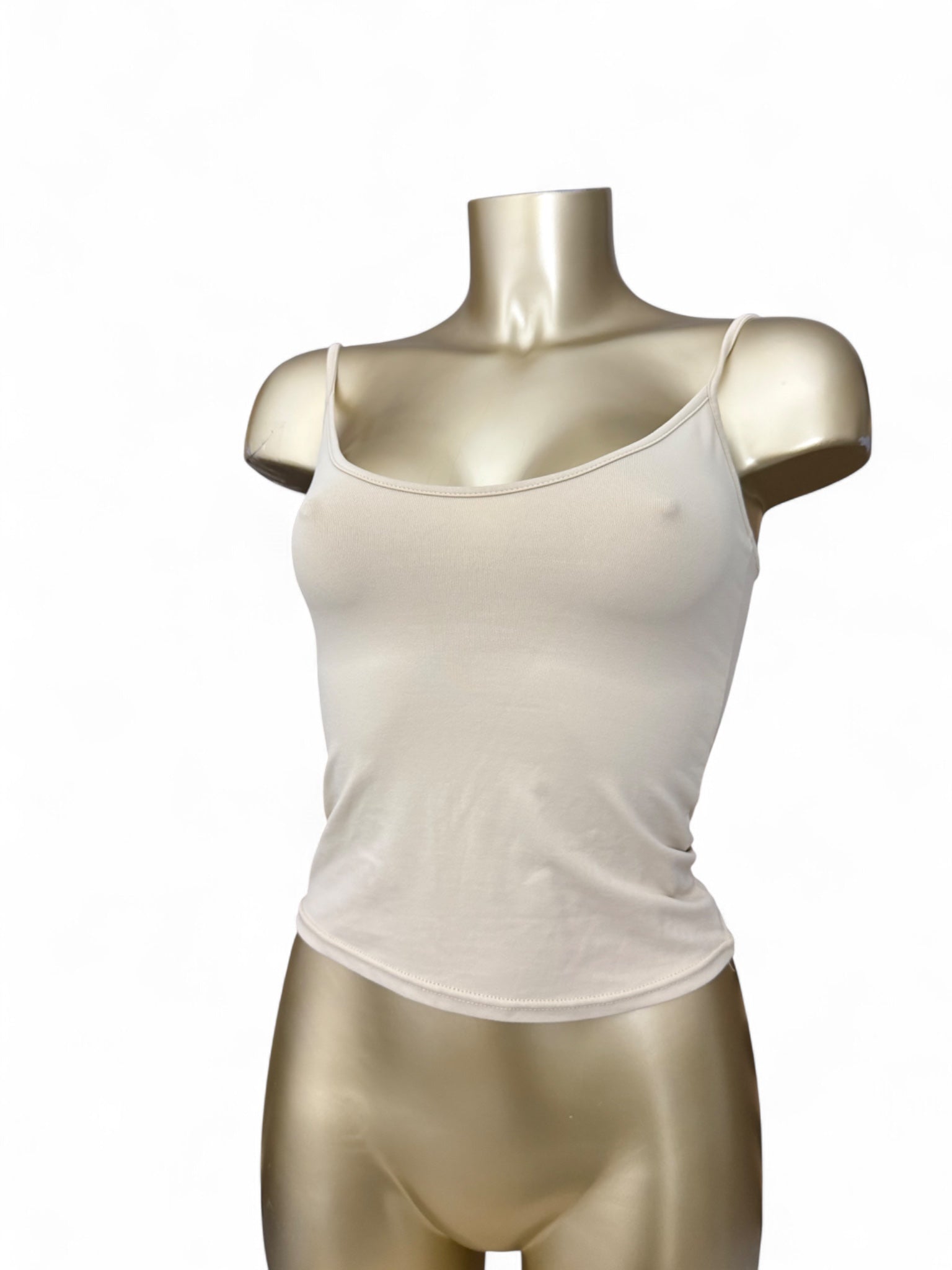 Beige lycra tight fit cami top (S/M)