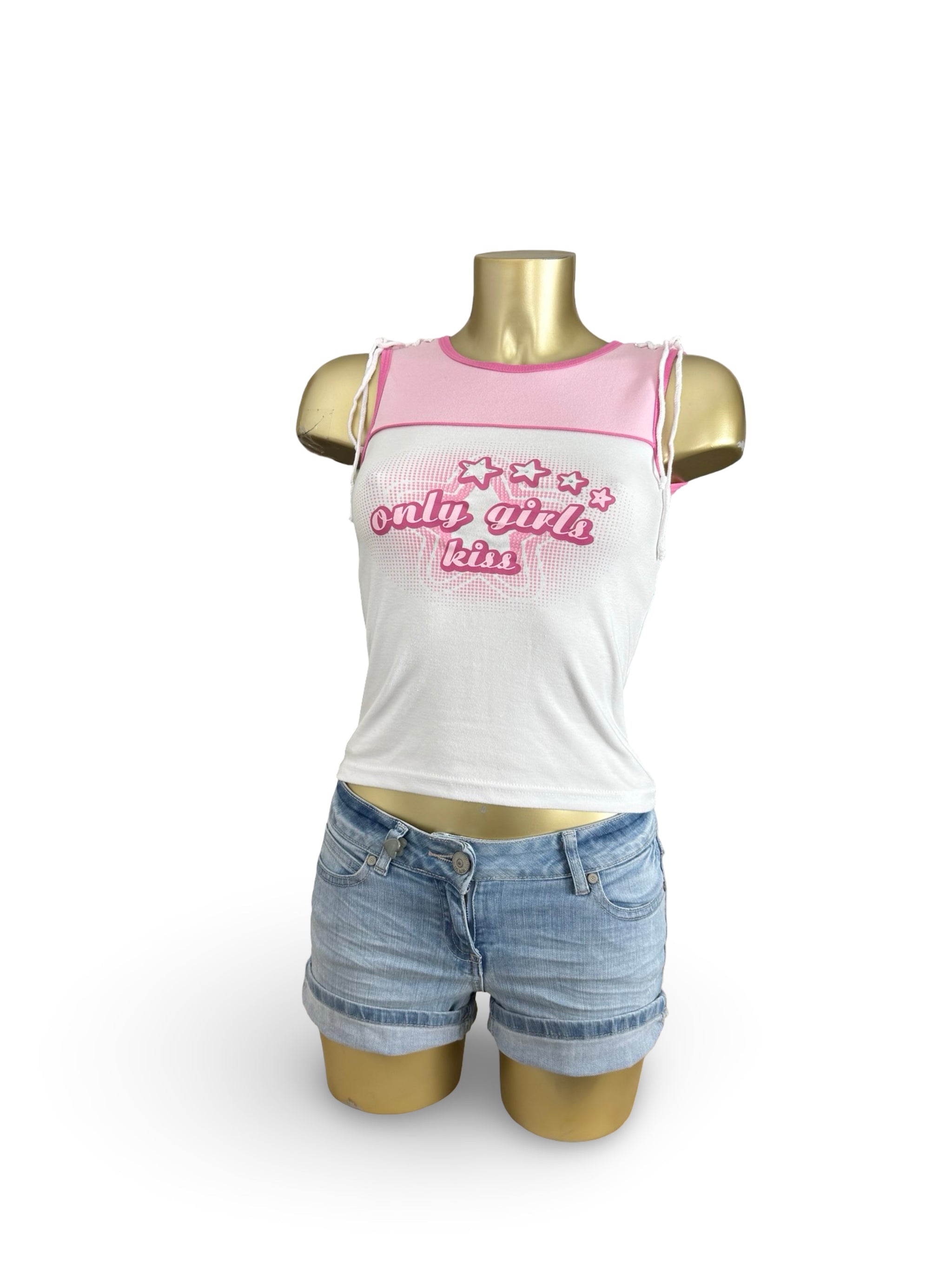 Baby pink graphic top (S)