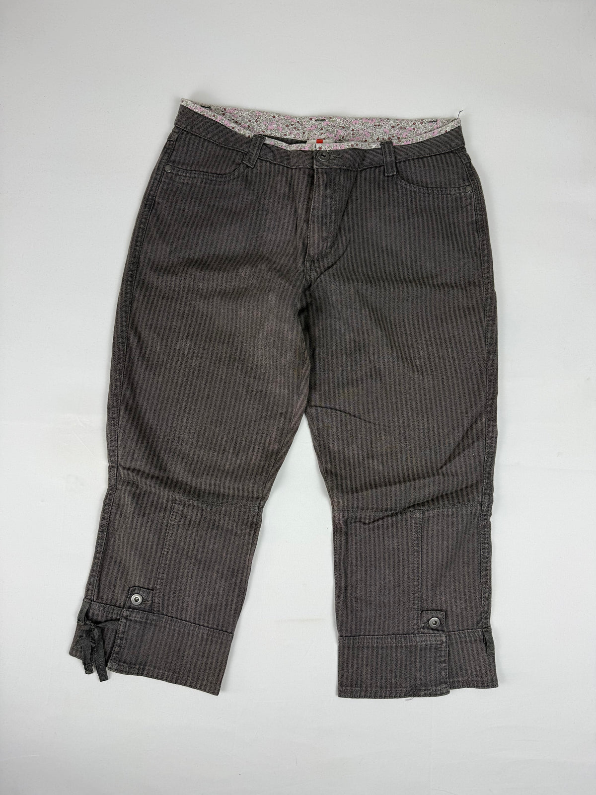 Pantalon droit taille basse en jean noir (XS)